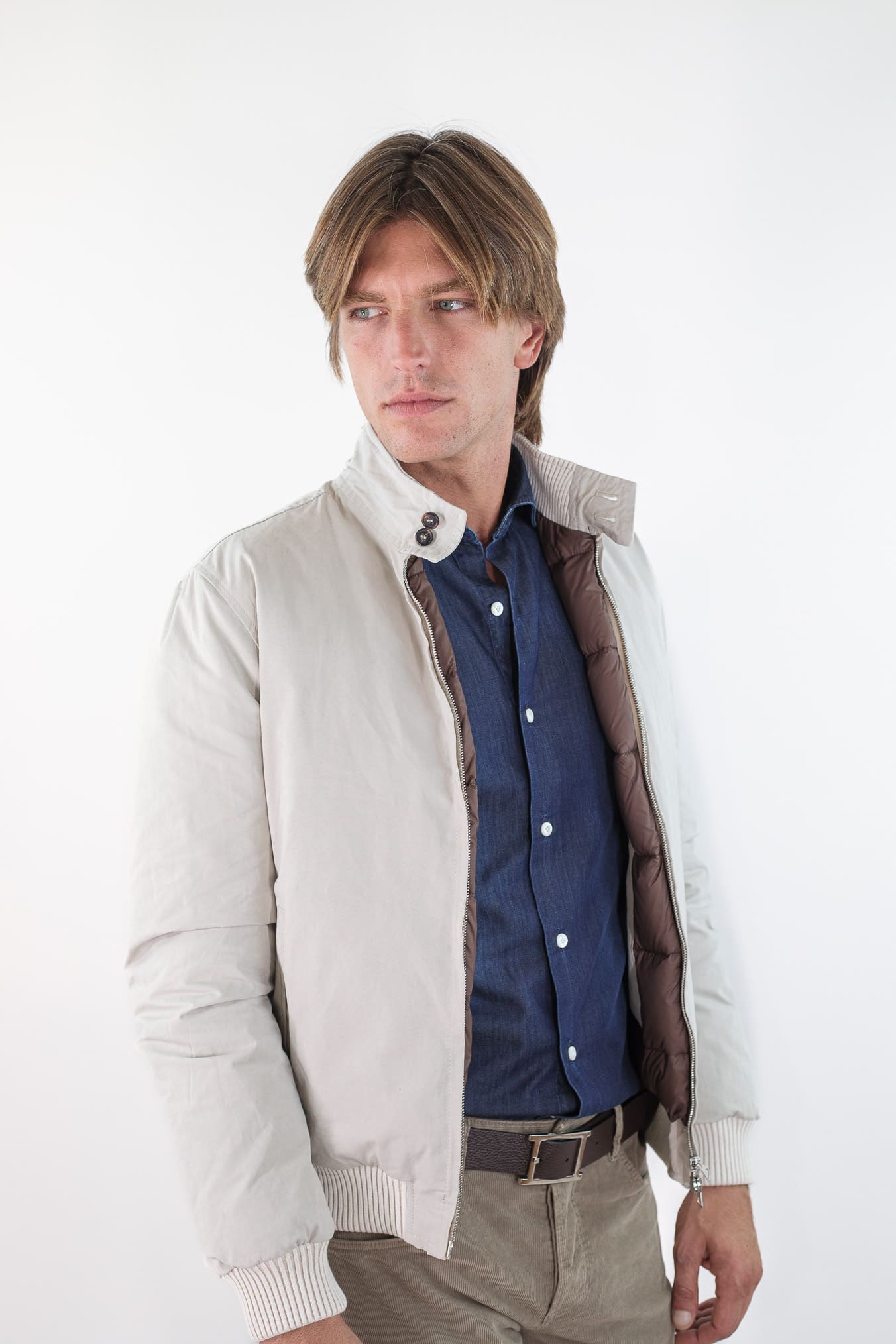 GUARINO Giubbino Cotone Water-repellent Beige Chiaro