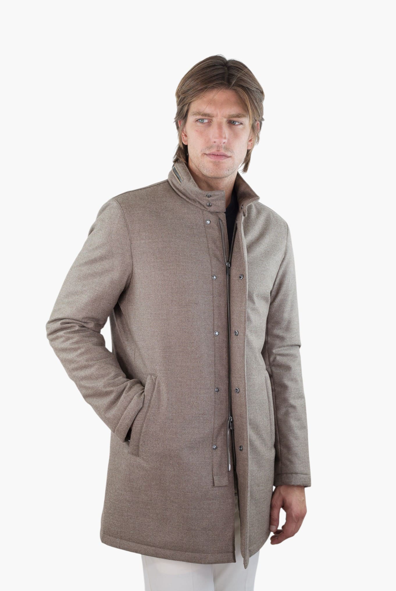 GUARINO Giaccone Lana Cashmere Loro Piana Tortora