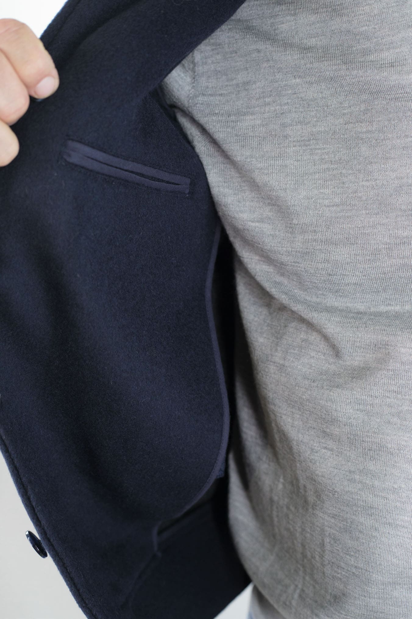 GUARINO Giubbino Sfoderato Lana Cashmere Blu