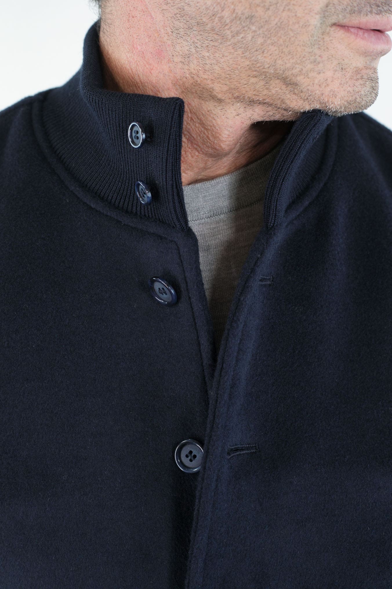 GUARINO Giubbino Sfoderato Lana Cashmere Blu