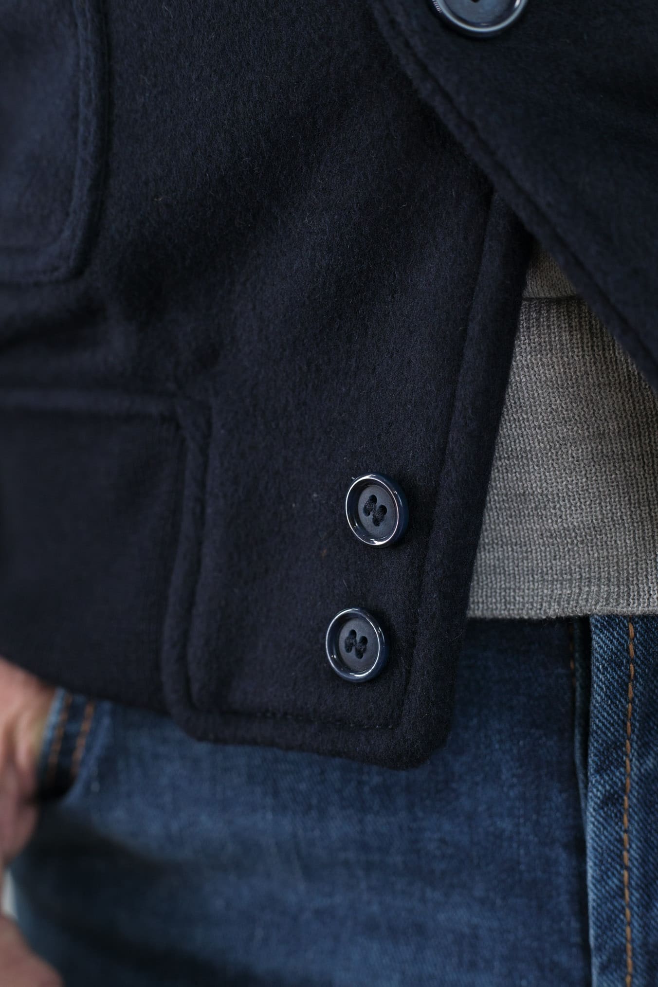 GUARINO Giubbino Sfoderato Lana Cashmere Blu