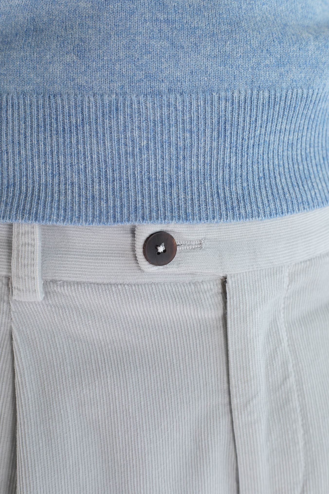 GUARINO Pantaloni Velluto Millerighe Grigio Perla