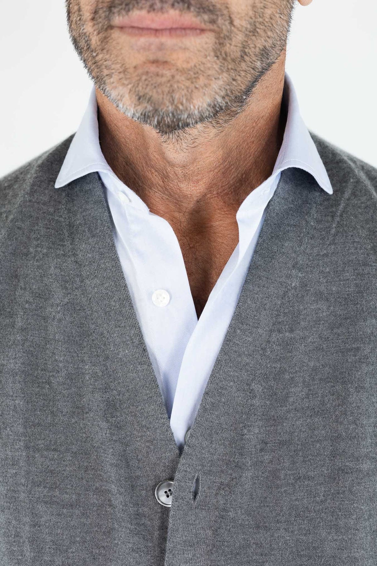 GUARINO Gilet Cashmere Bottoni Grigio