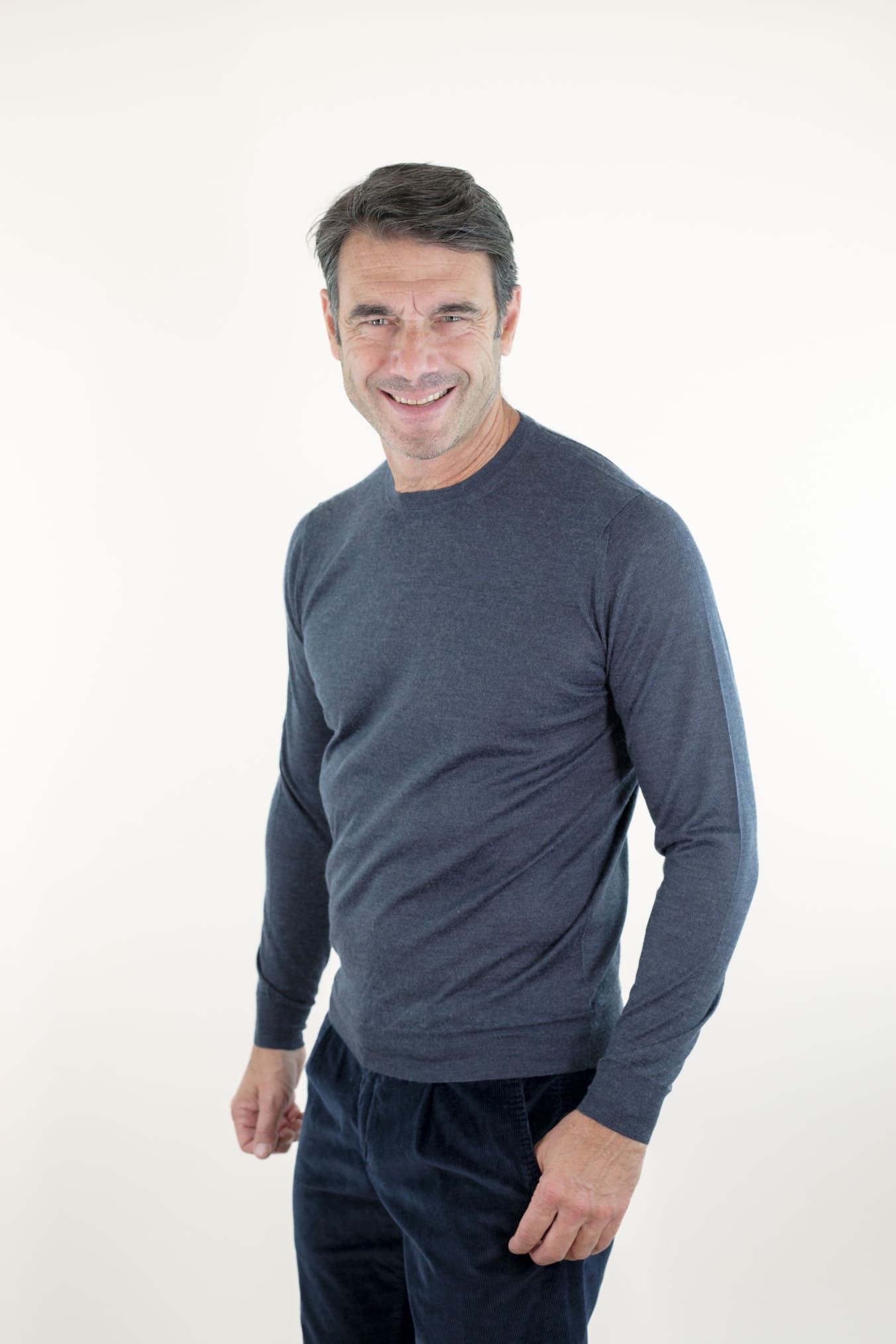 GUARINO Girocollo Cashmere Seta Superlight Blu Chiaro