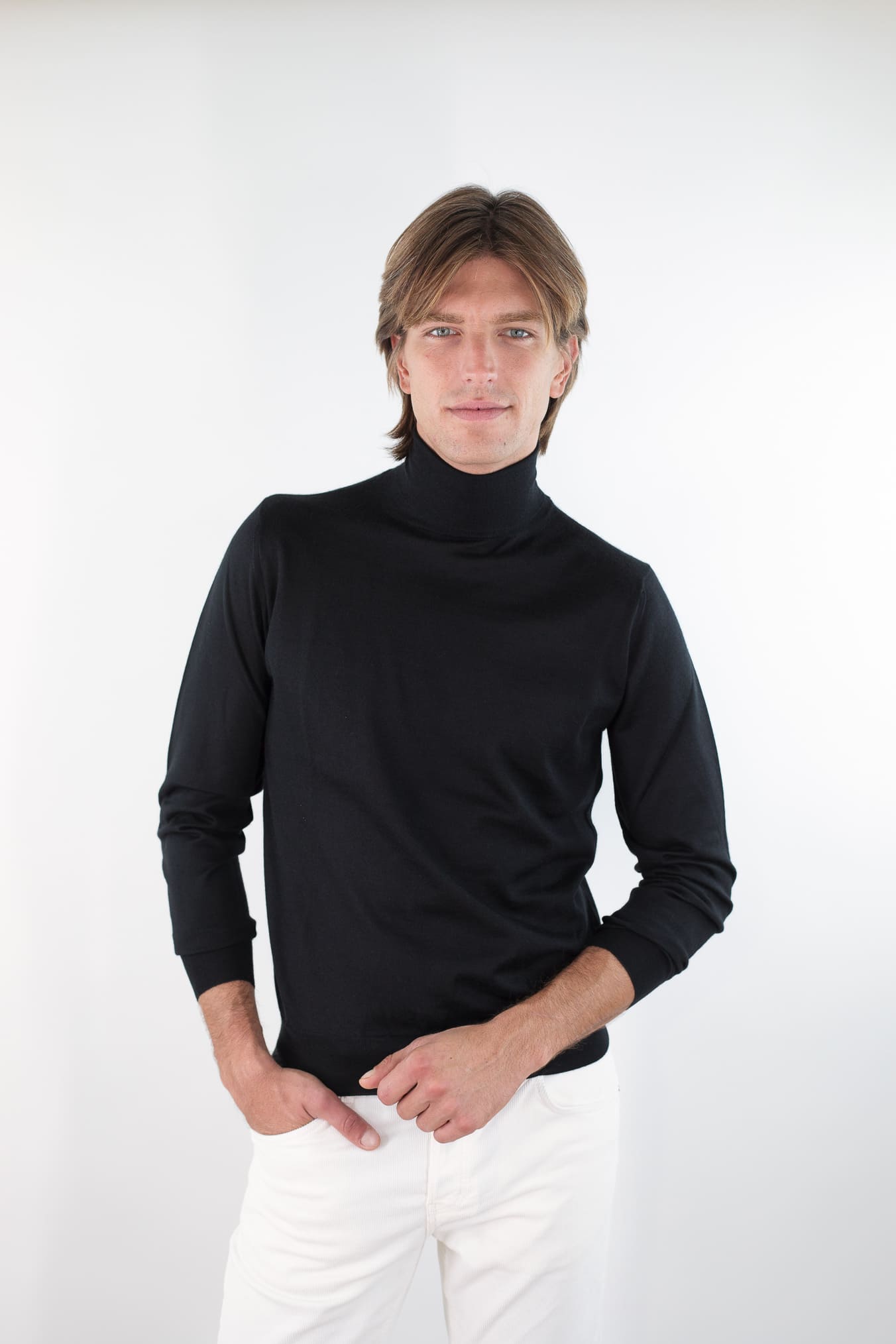 GUARINO Dolcevita Cashmere e Seta Superlight Nero