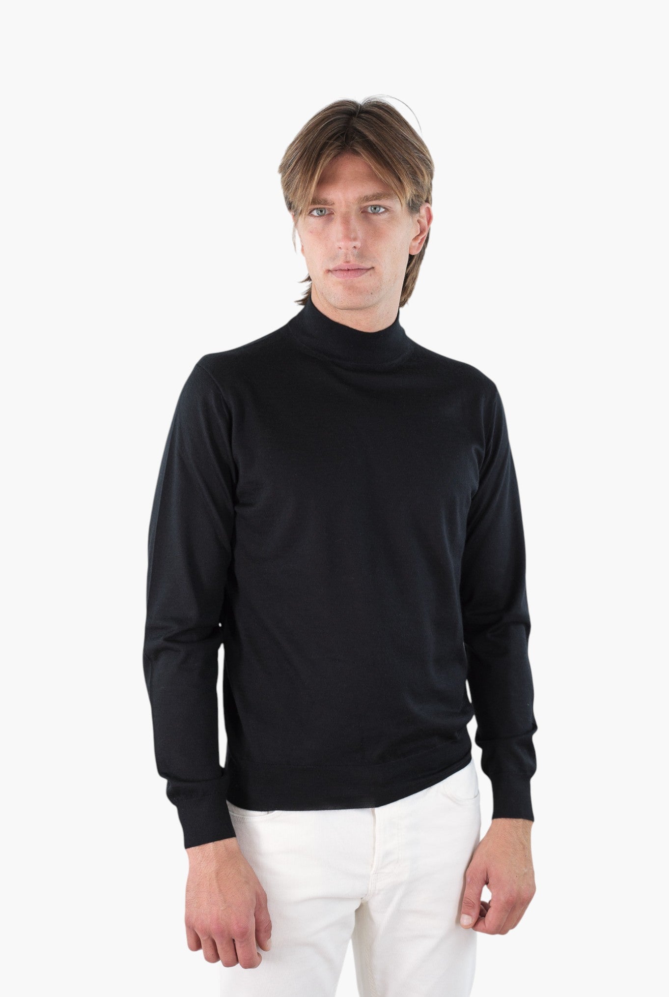 GUARINO Lupetto Cashmere e Seta Superlight Nero