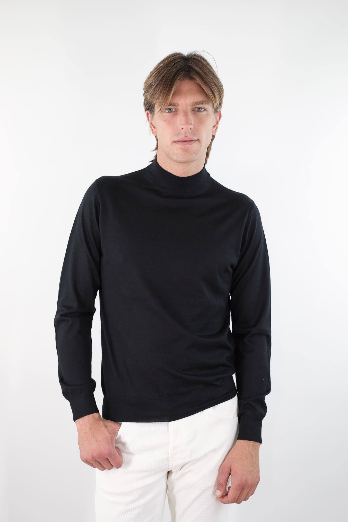GUARINO Lupetto Cashmere e Seta Superlight Nero
