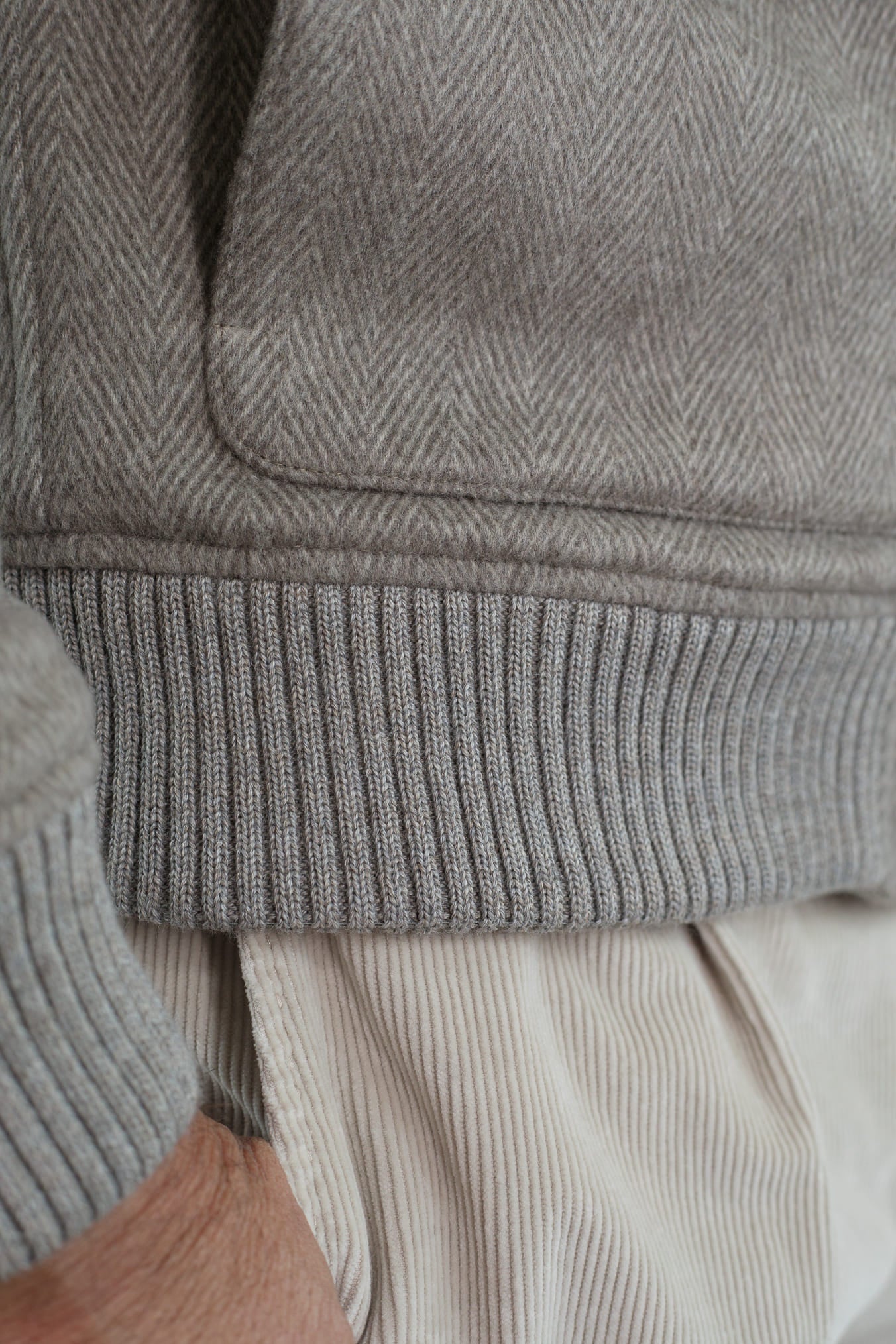 GUARINO Giubbino Chevron Cashmere Loro Piana Beige