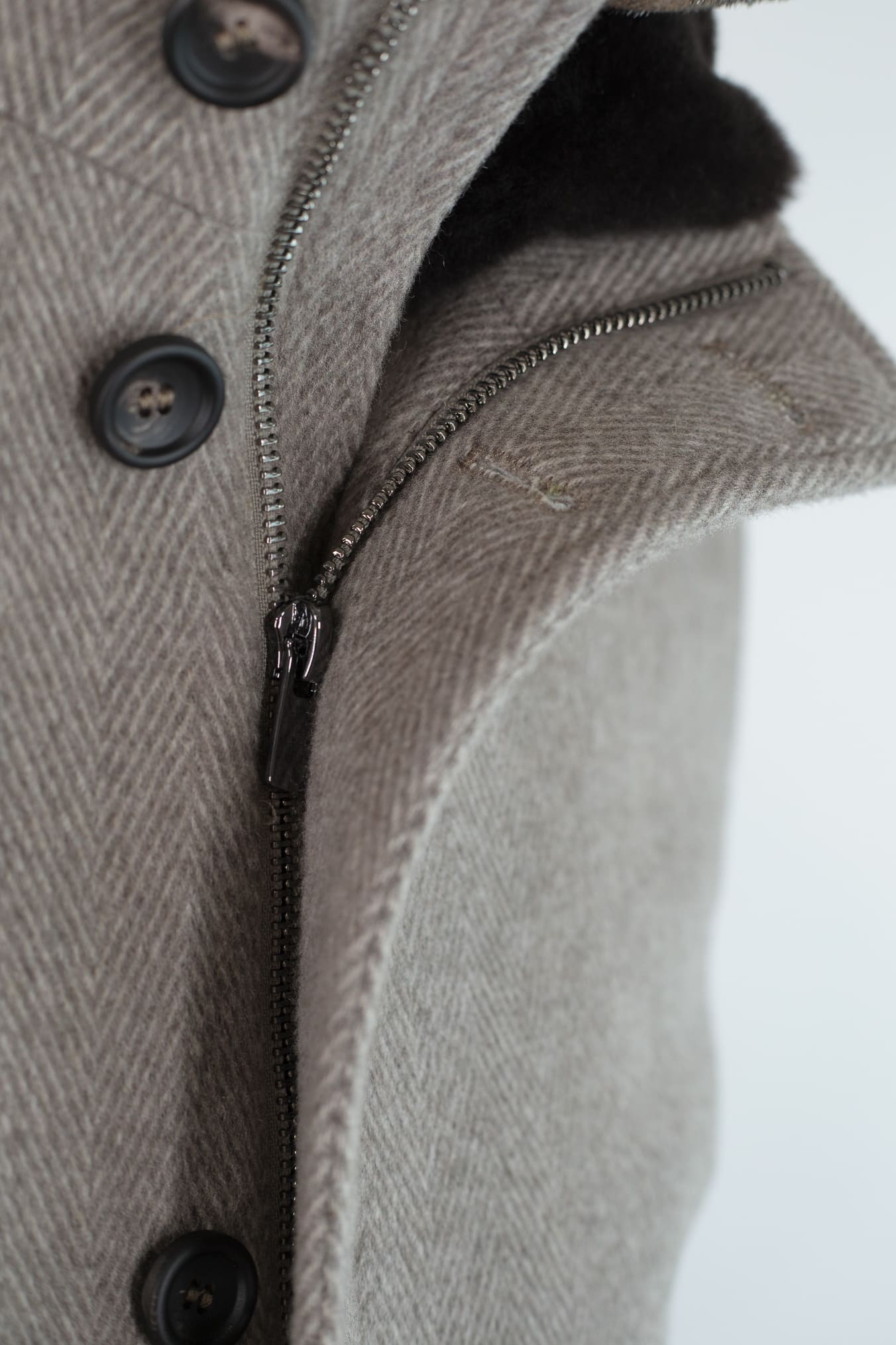 GUARINO Giubbino Chevron Cashmere Loro Piana Beige