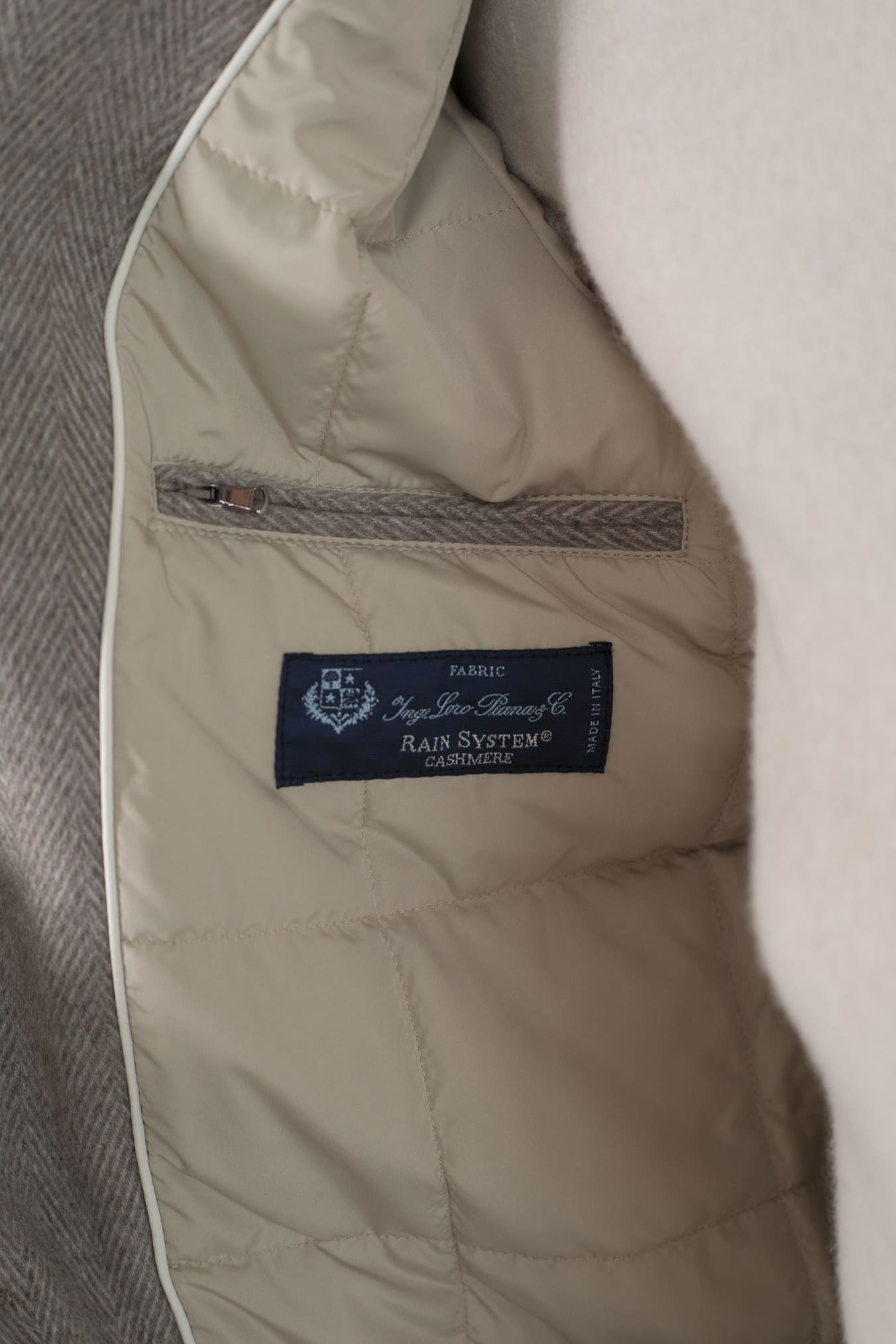 GUARINO Giubbino Chevron Cashmere Loro Piana Beige