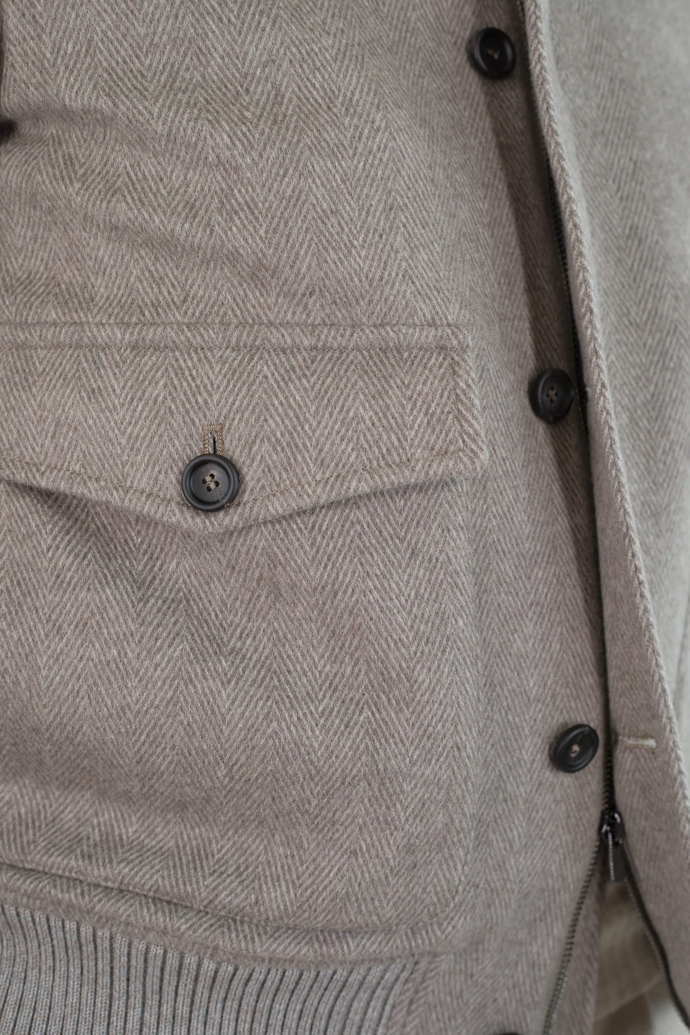 GUARINO Giubbino Chevron Cashmere Loro Piana Beige