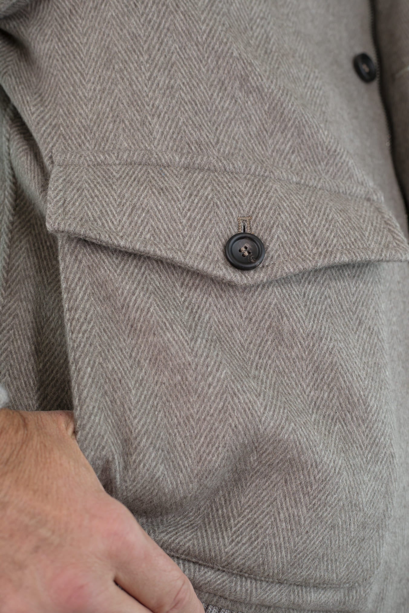 GUARINO Giubbino Chevron Cashmere Loro Piana Beige