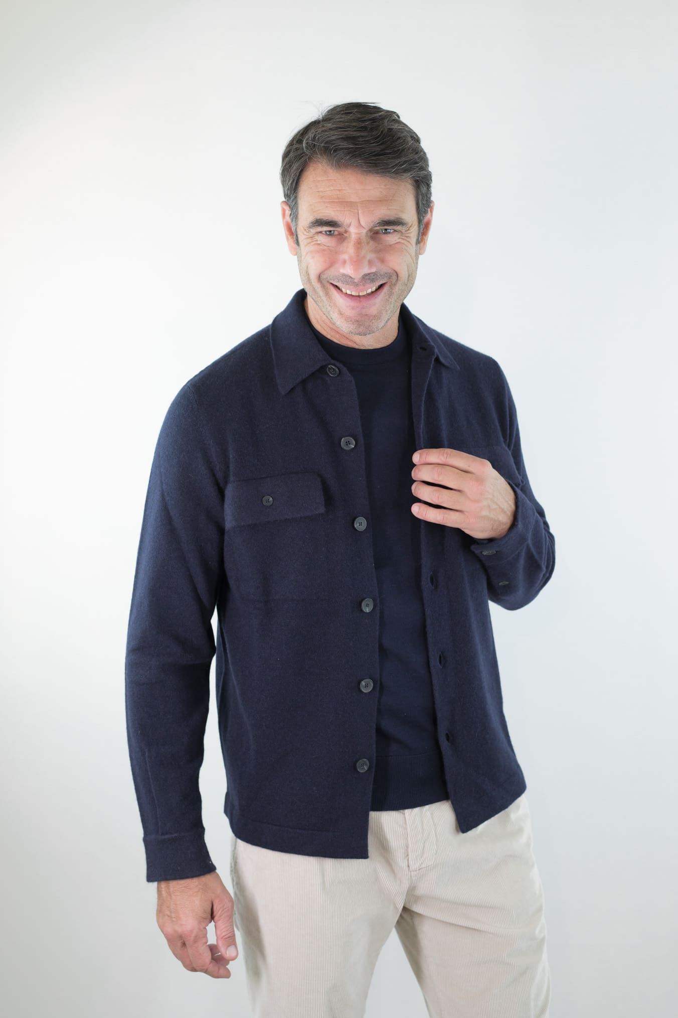 GUARINO Overshirt Cashmere Blu Navy