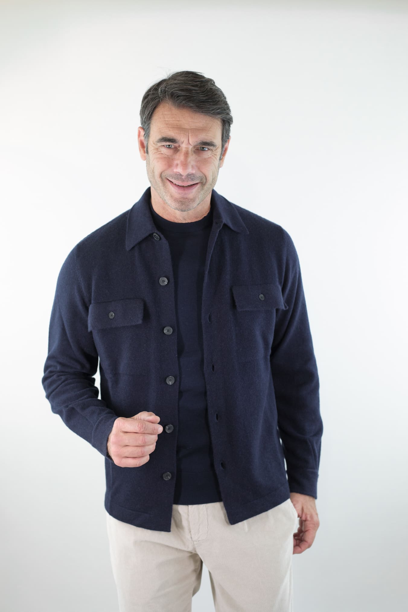 GUARINO Overshirt Cashmere Blu Navy