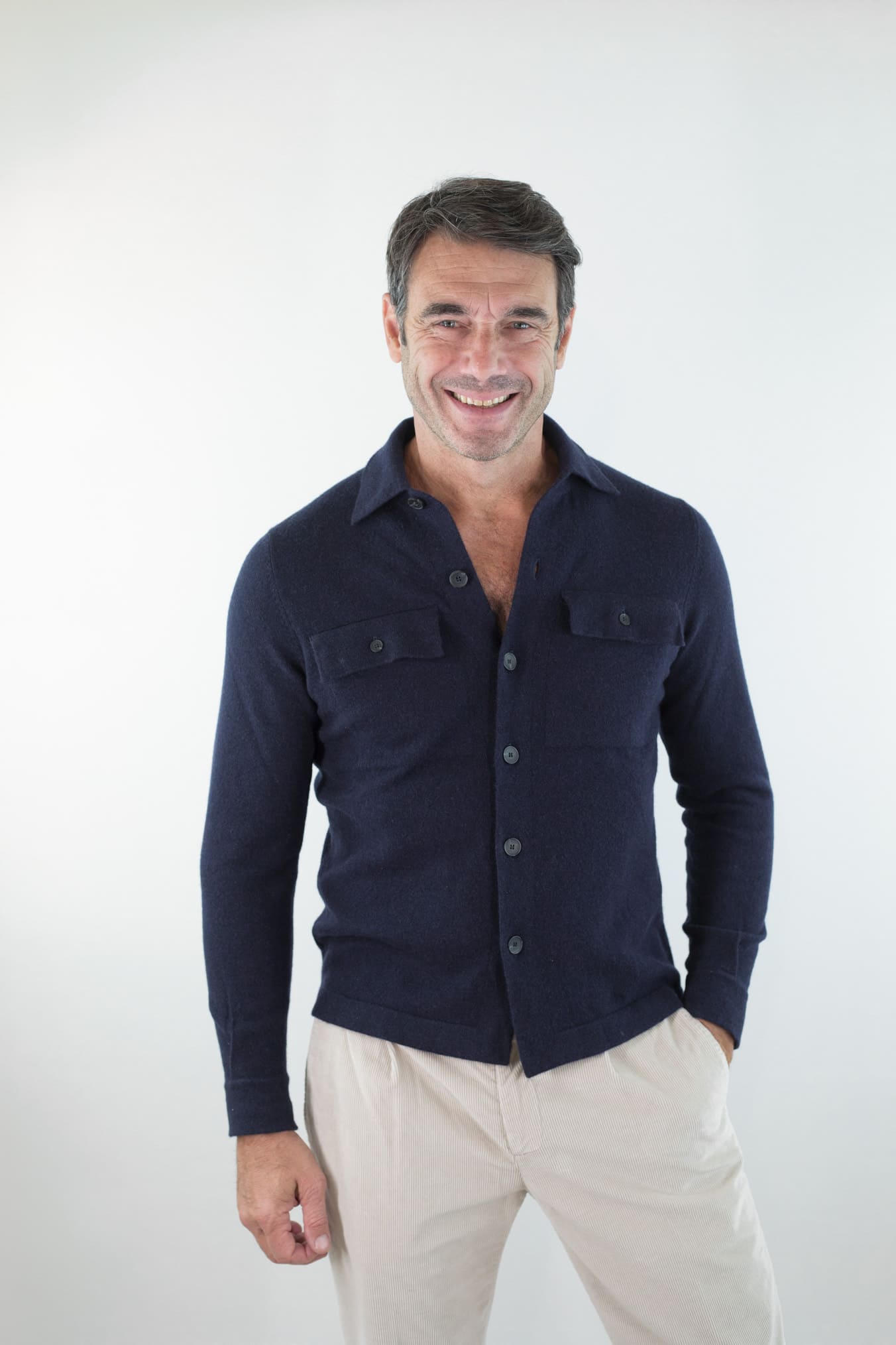 GUARINO Overshirt Cashmere Blu Navy