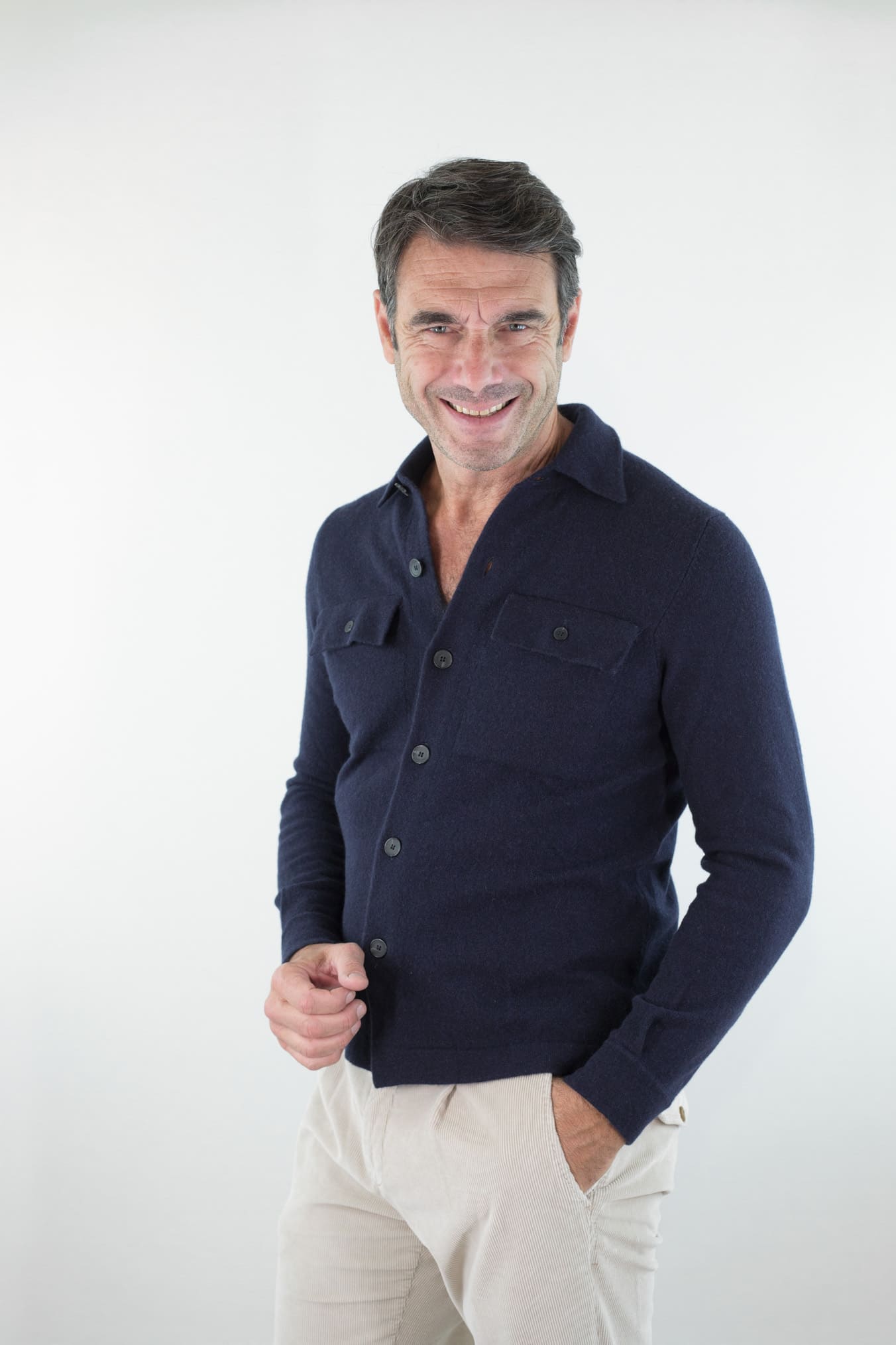GUARINO Overshirt Cashmere Blu Navy