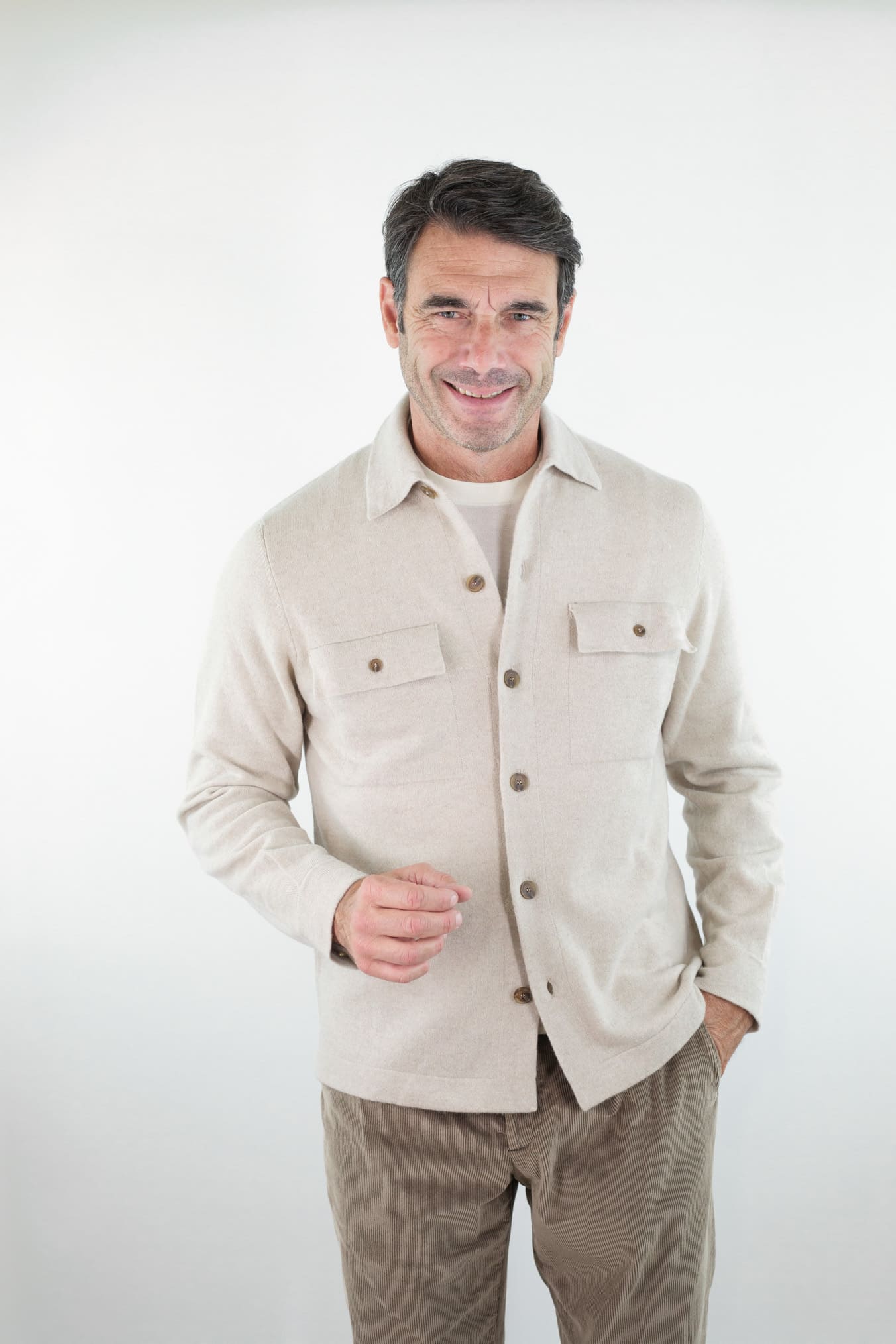 GUARINO Overshirt Cashmere Sabbia