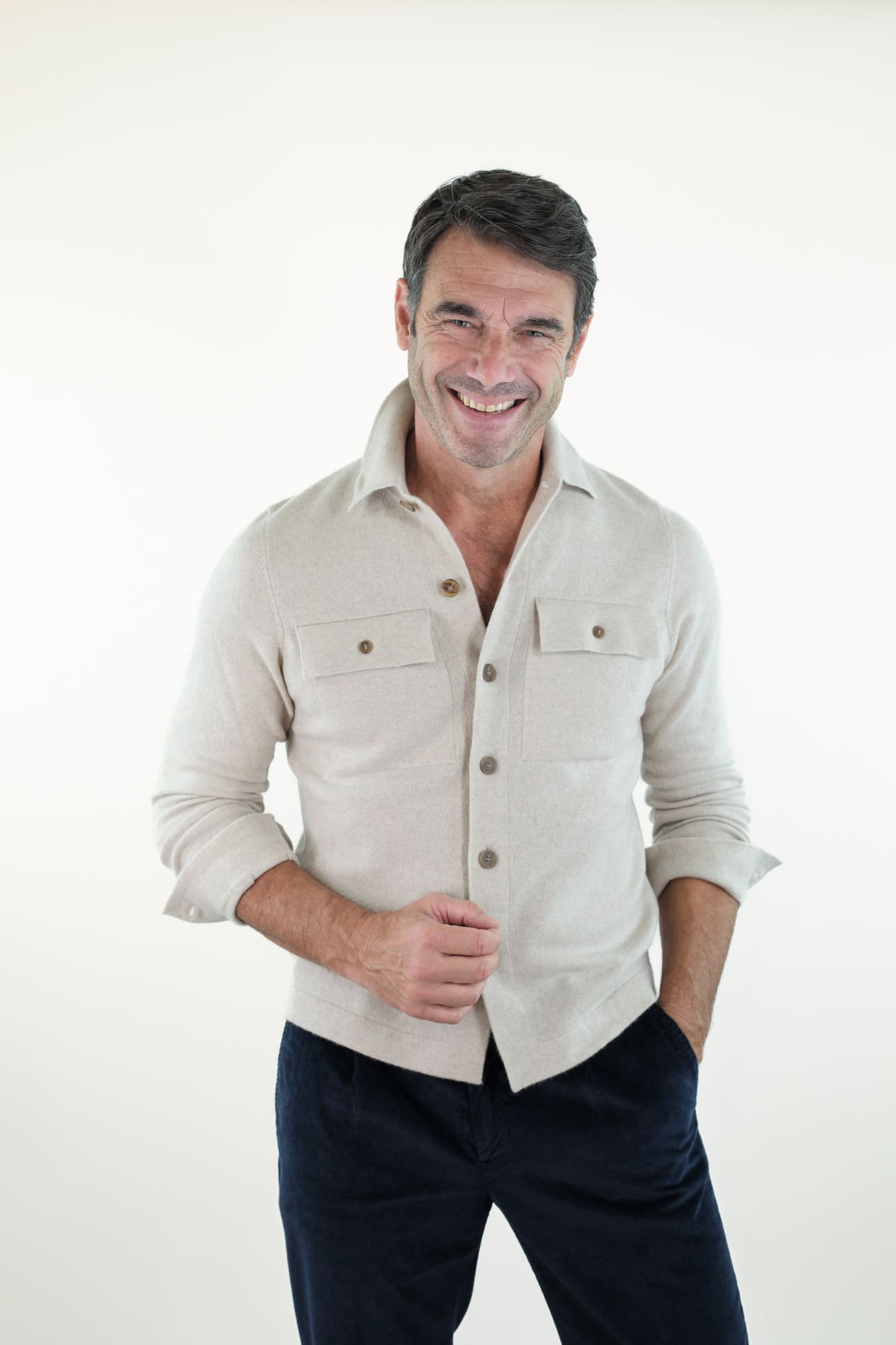 GUARINO Overshirt Cashmere Sabbia