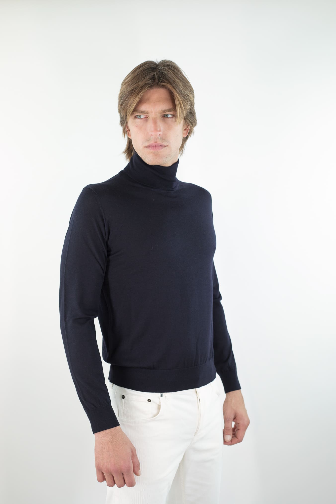 GUARINO Dolcevita Lana Super 140's Blu Navy