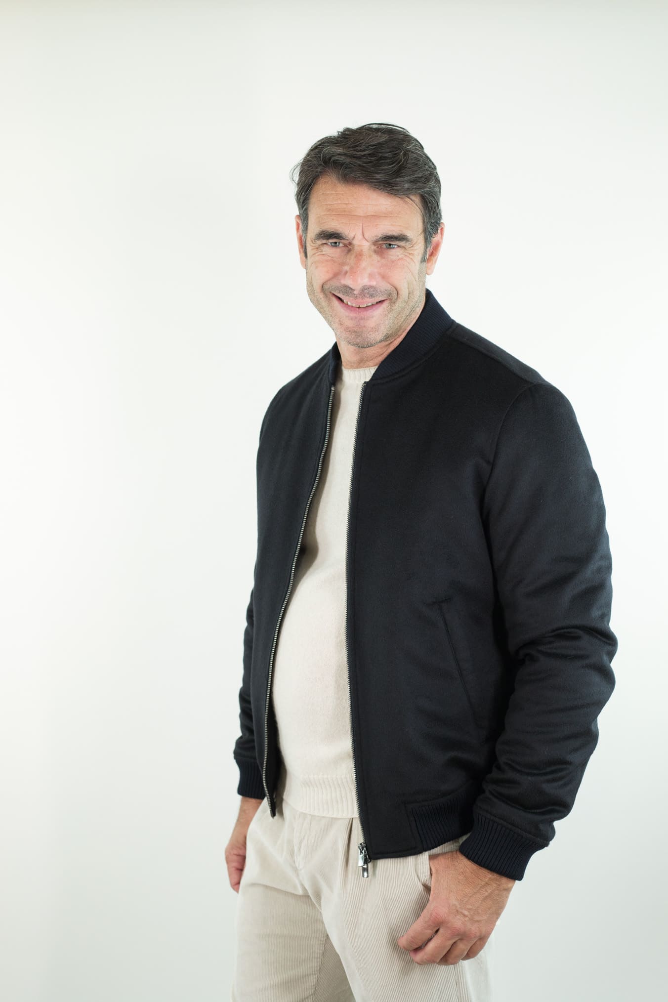 GUARINO Bomber Cashmere Blu Scuro