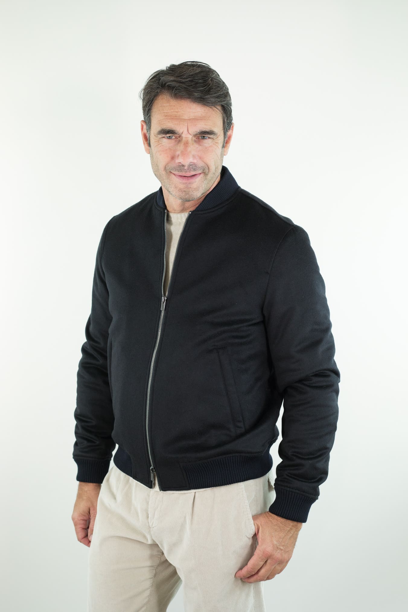 GUARINO Bomber Cashmere Blu Scuro