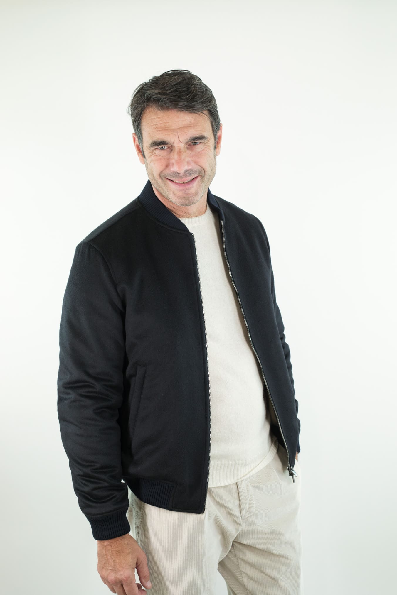 GUARINO Bomber Cashmere Blu Scuro