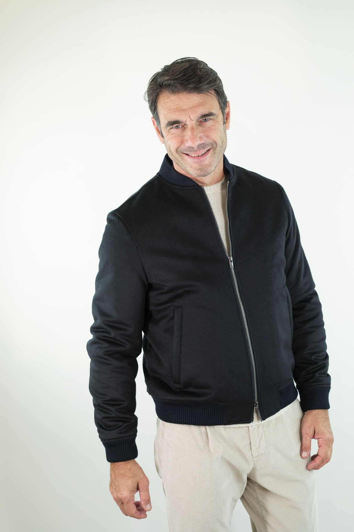 GUARINO Bomber Cashmere Blu Scuro