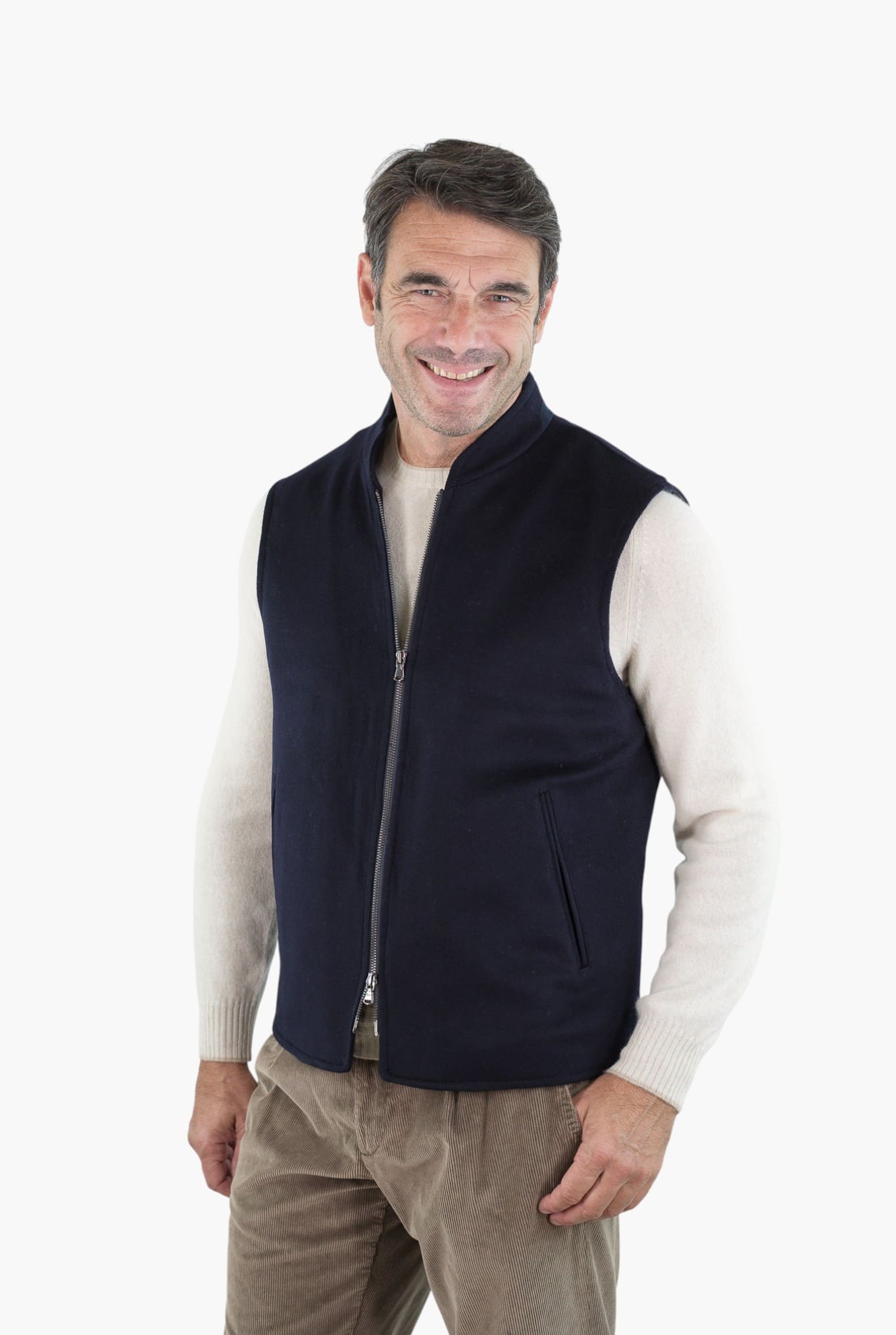 GUARINO Gilet Cashmere Loro Piana Blu