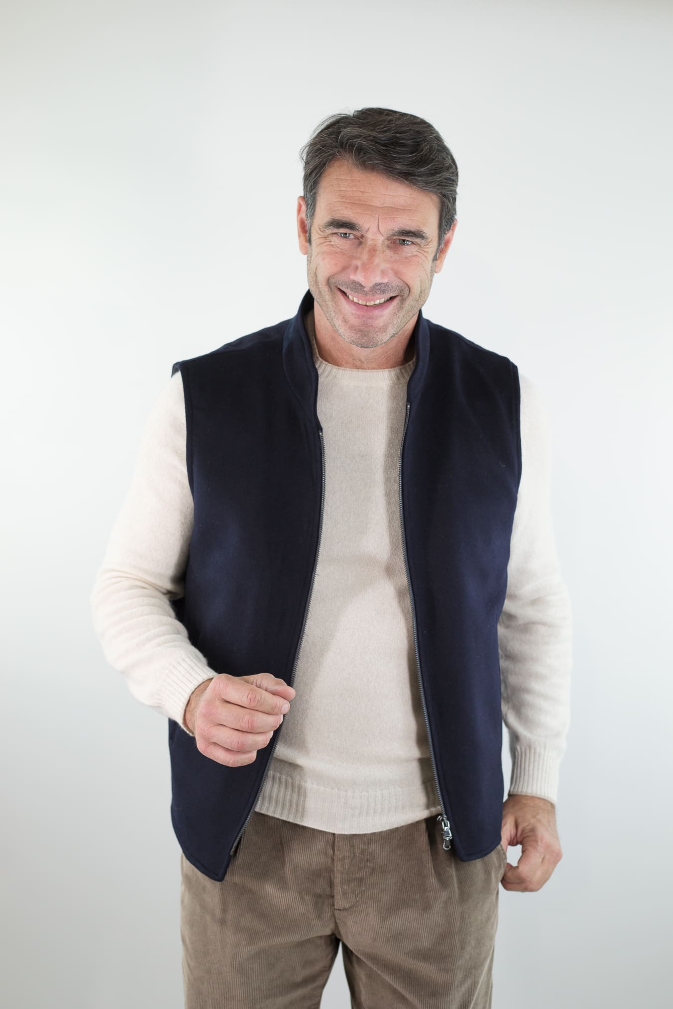 GUARINO Gilet Cashmere Loro Piana Blu
