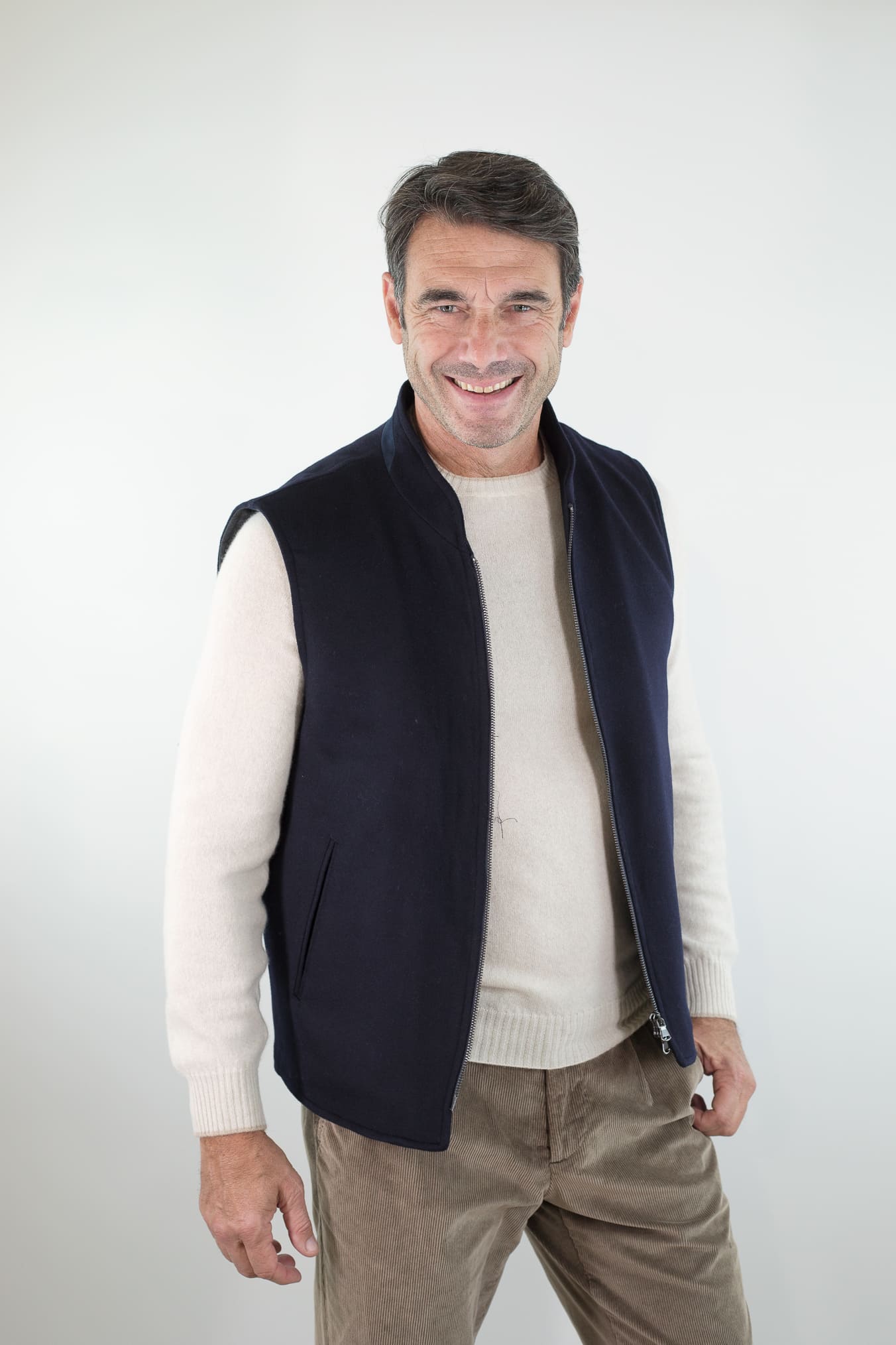 GUARINO Gilet Cashmere Loro Piana Blu
