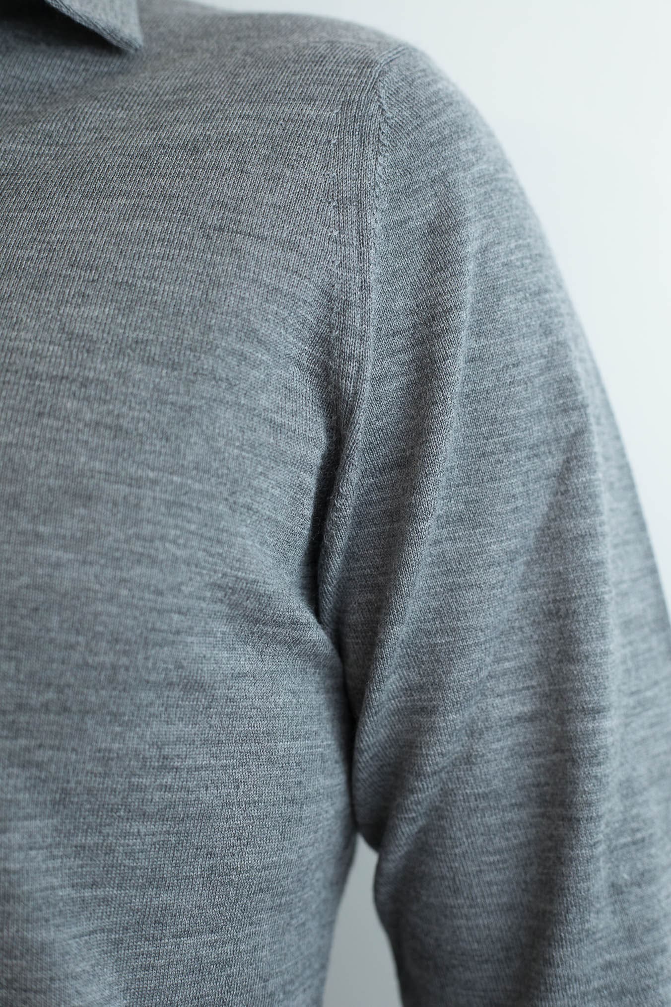 GUARINO Polo Collo Camicia Merinos 120's Grigio