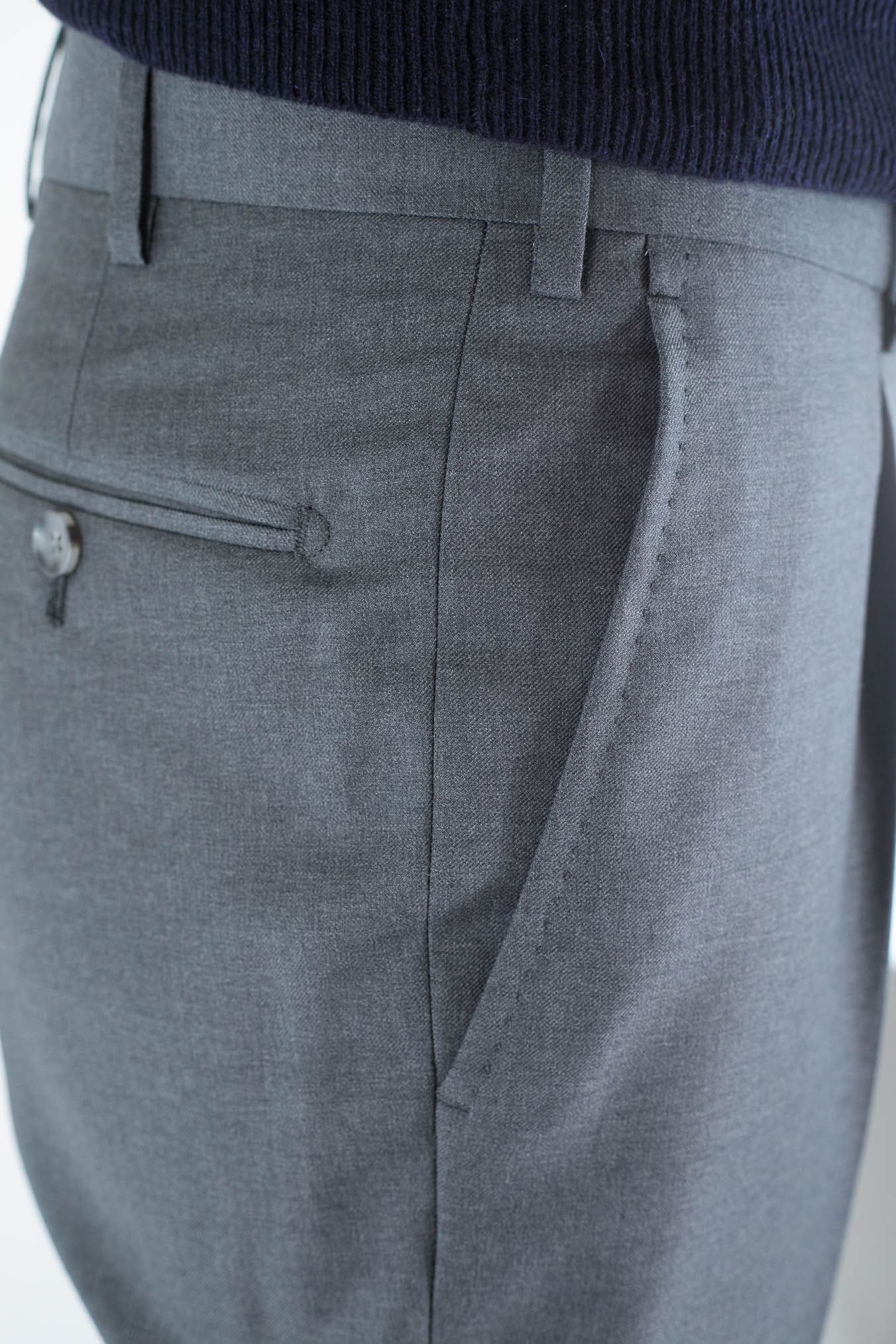 GUARINO Pantaloni Flanella Lana Grigio Medio