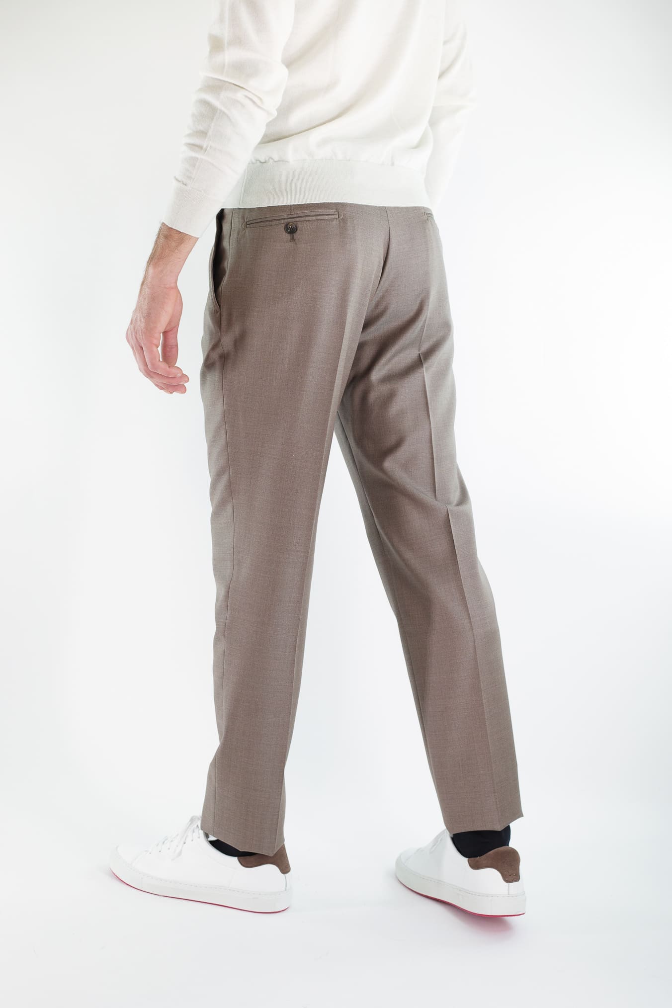 GUARINO Pantaloni Flanella Lana Tortora