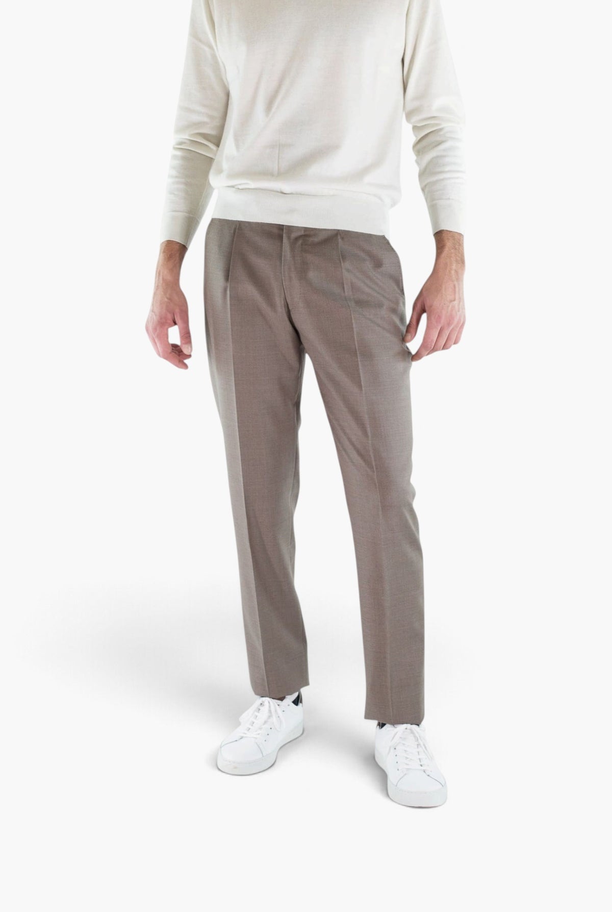 Pantaloni Flanella Lana Tortora GUARINO