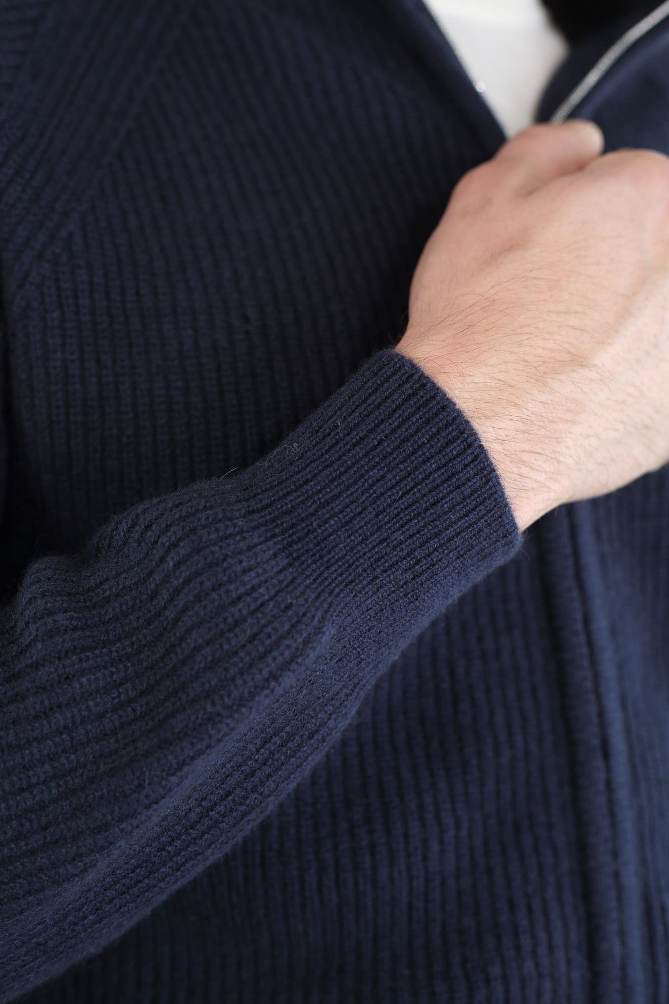 PASHMERE Maglia Full Zip Cashmere Castorino Blu Navy