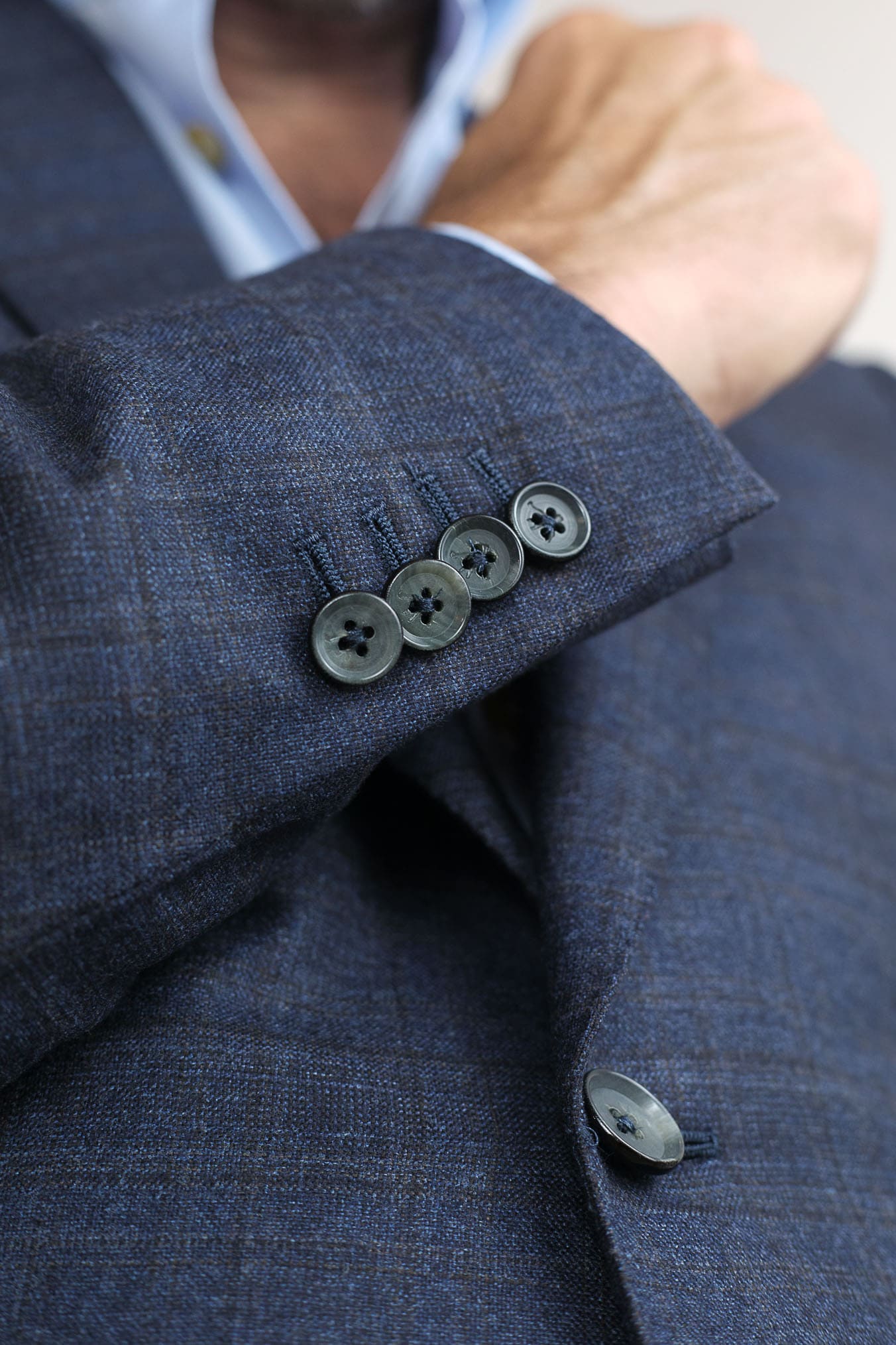 ISAIA Giacca Principe di Galles Blu/Marrone