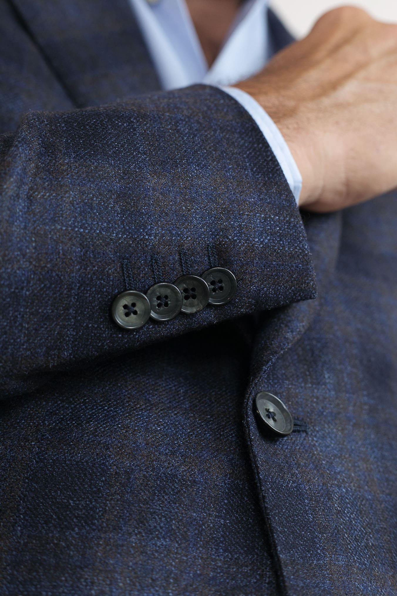 ISAIA Giacca Check Blu/Marrone