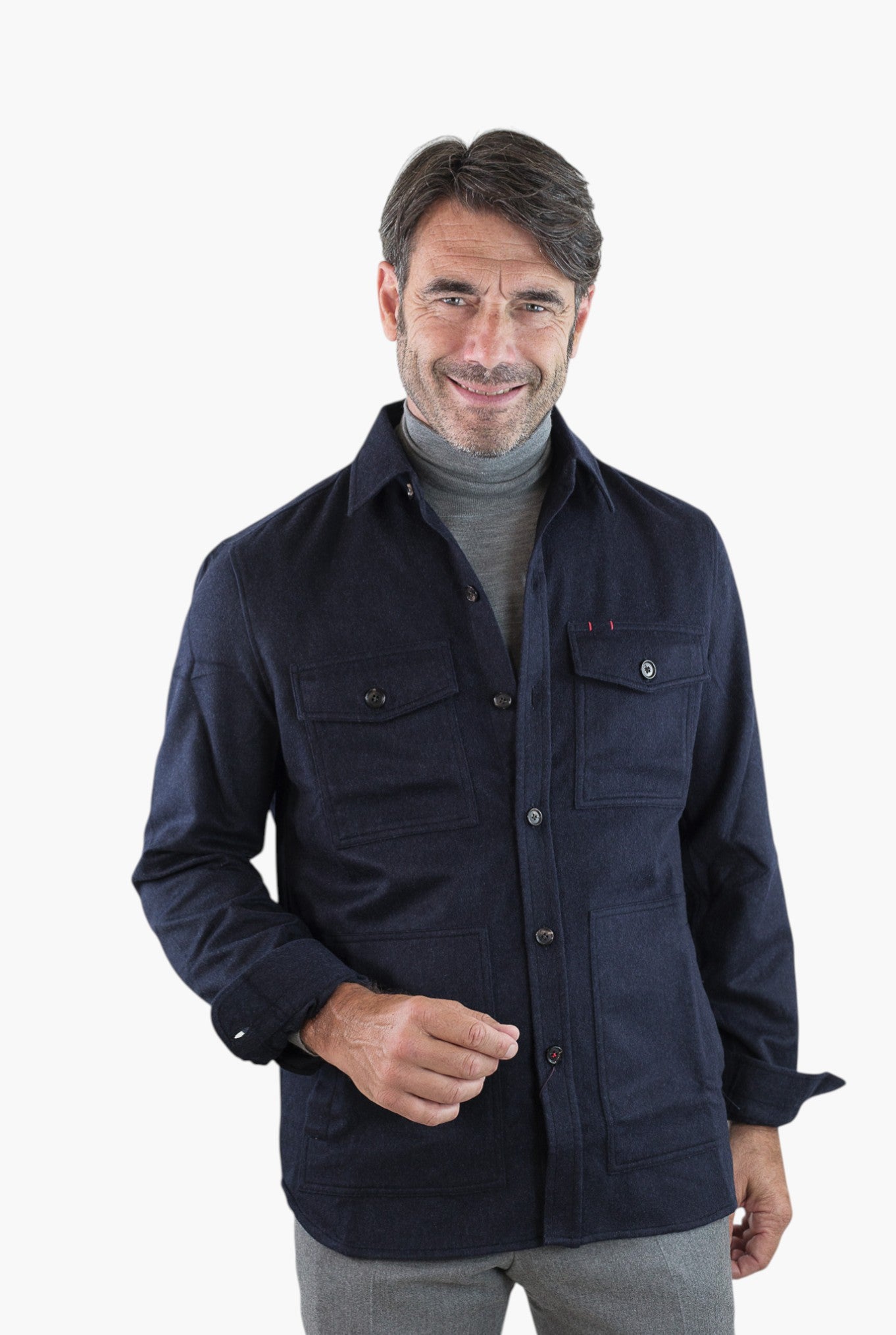 ISAIA Overshirt Cashmere Blu
