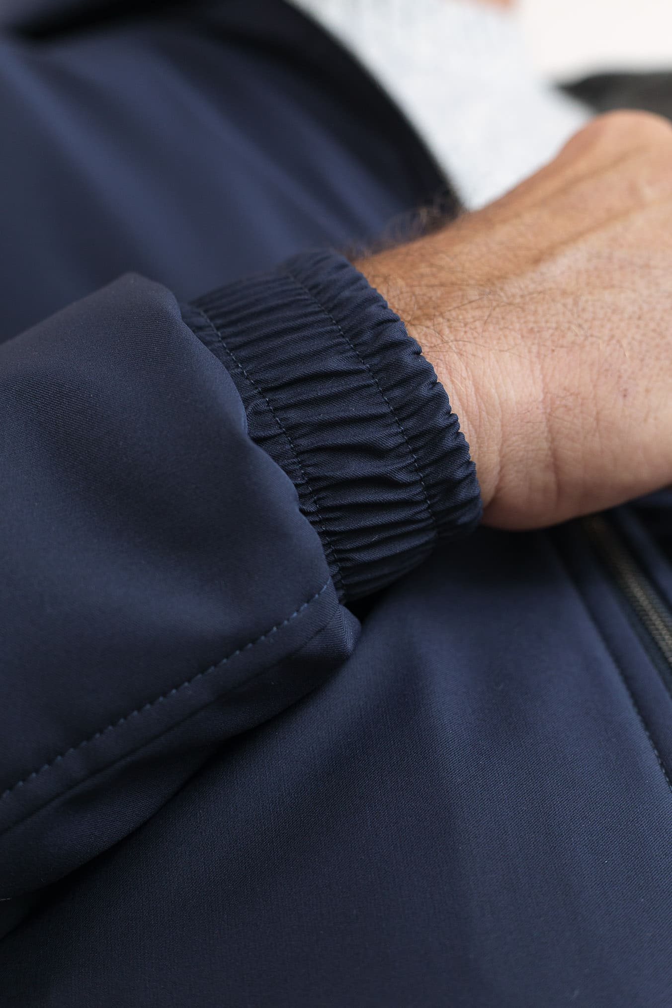 ISAIA Giubbino Reversibile Cappuccio Blu/Grigio