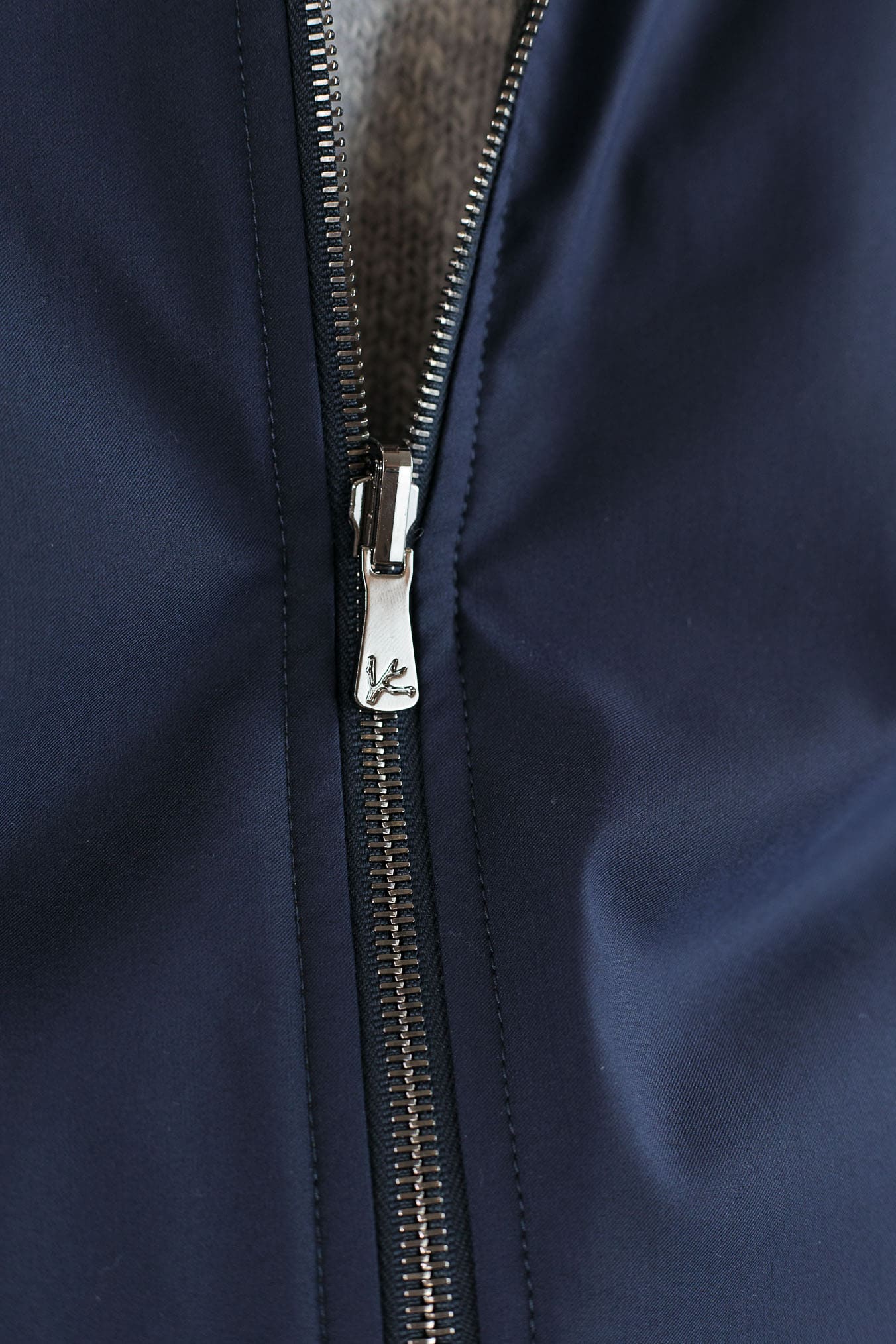 ISAIA Giubbino Reversibile Cappuccio Blu/Grigio