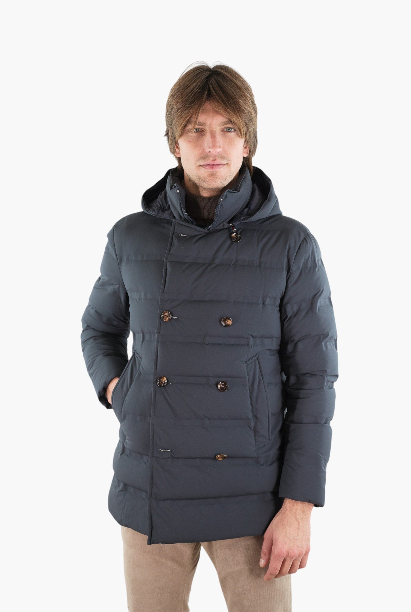 KIRED Piumino 3/4 "Hoodo" Blu Scuro