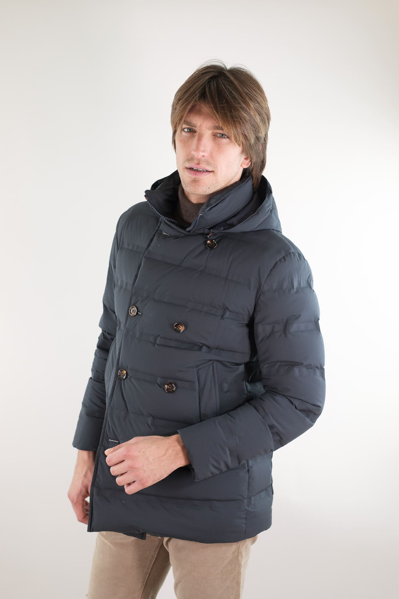 KIRED Piumino 3/4 "Hoodo" Blu Scuro