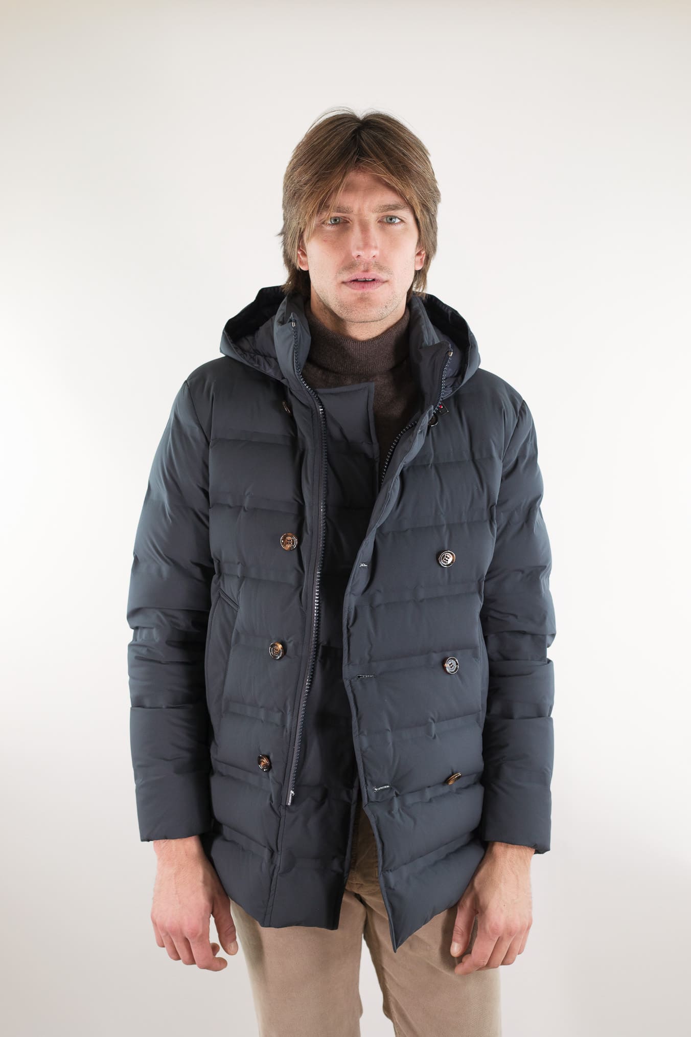 KIRED Piumino 3/4 "Hoodo" Blu Scuro