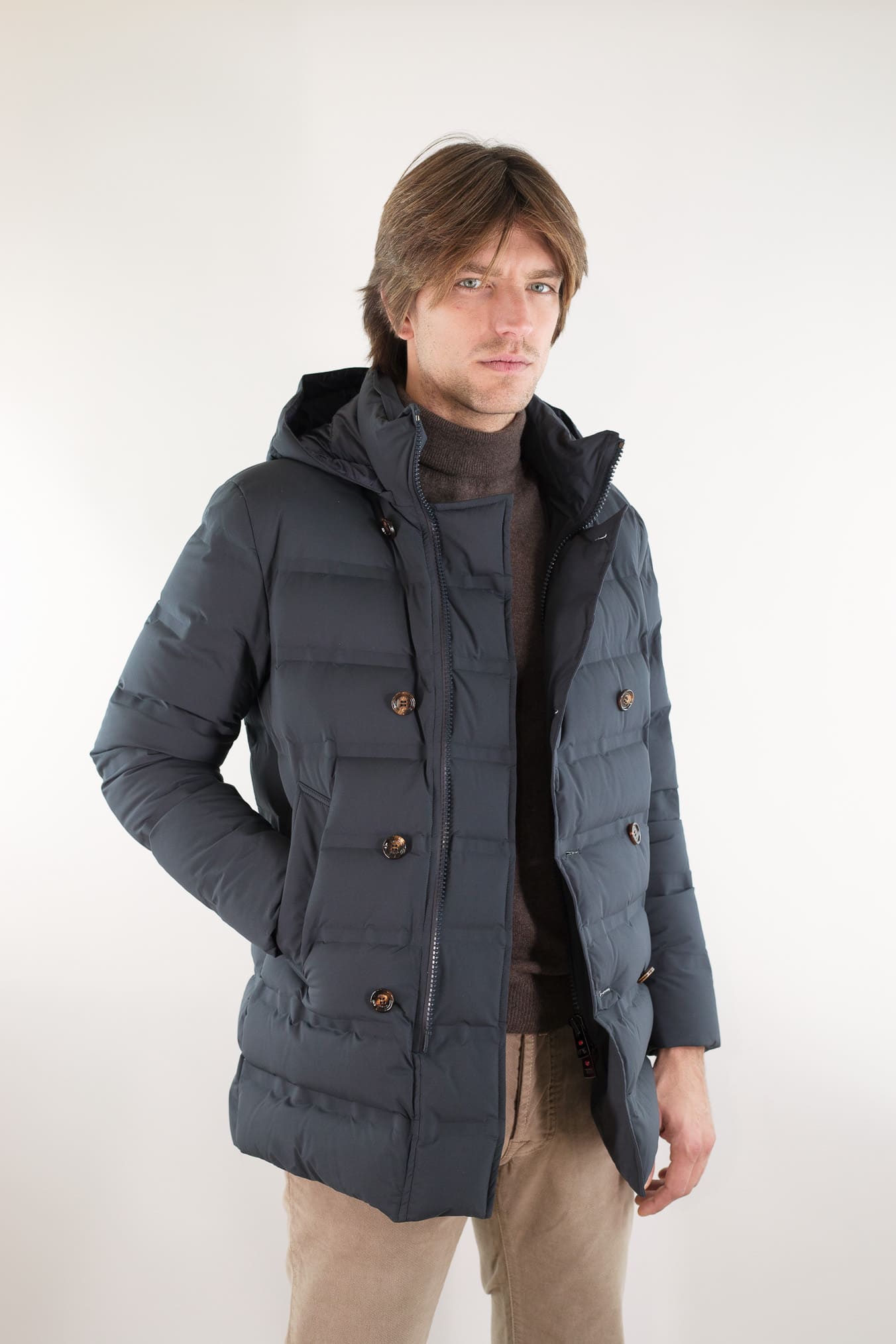 KIRED Piumino 3/4 "Hoodo" Blu Scuro