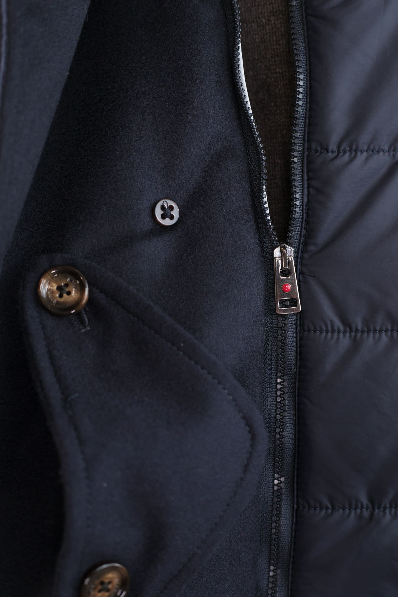 KIRED Giaccone Cashmere Doppiopetto "Jannu" Blu Cappuccio