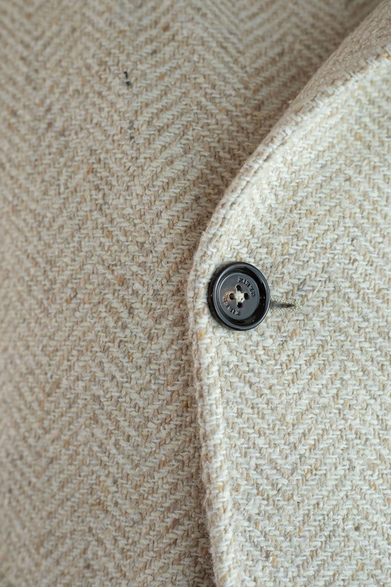 KIRED Giaccone Chevron Doppiopetto "Jannu" Beige Cappuccio