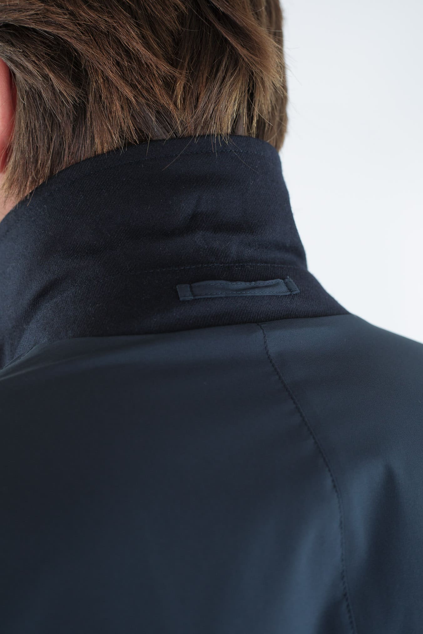 KIRED Cappotto Reversibile Lana e Nylon Blu/Blu