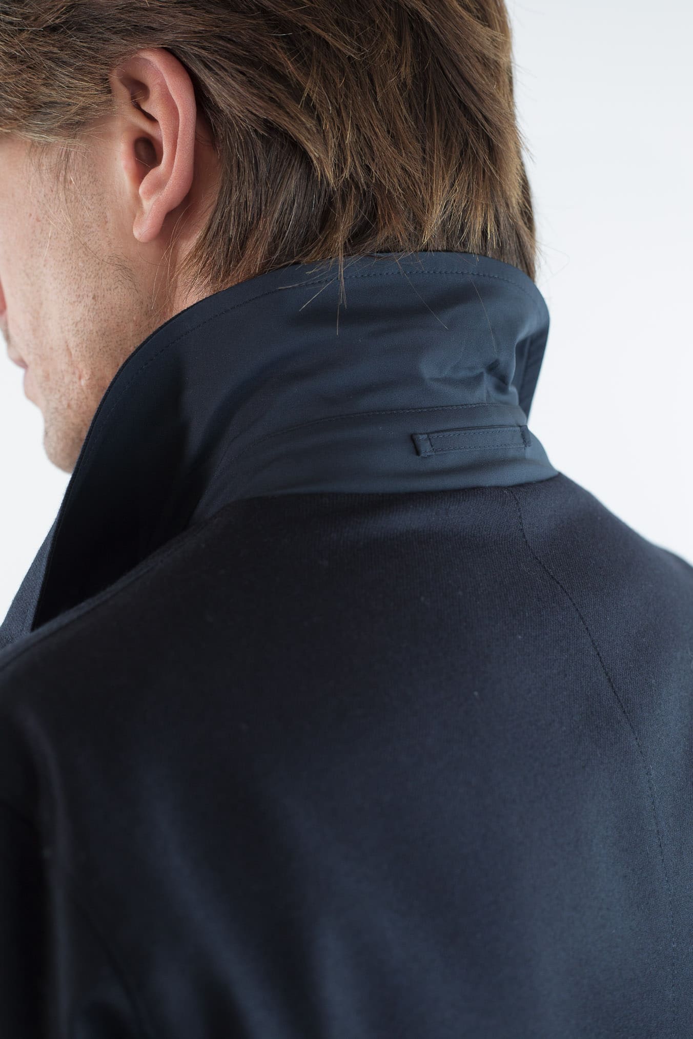 KIRED Cappotto Reversibile Lana e Nylon Blu/Blu