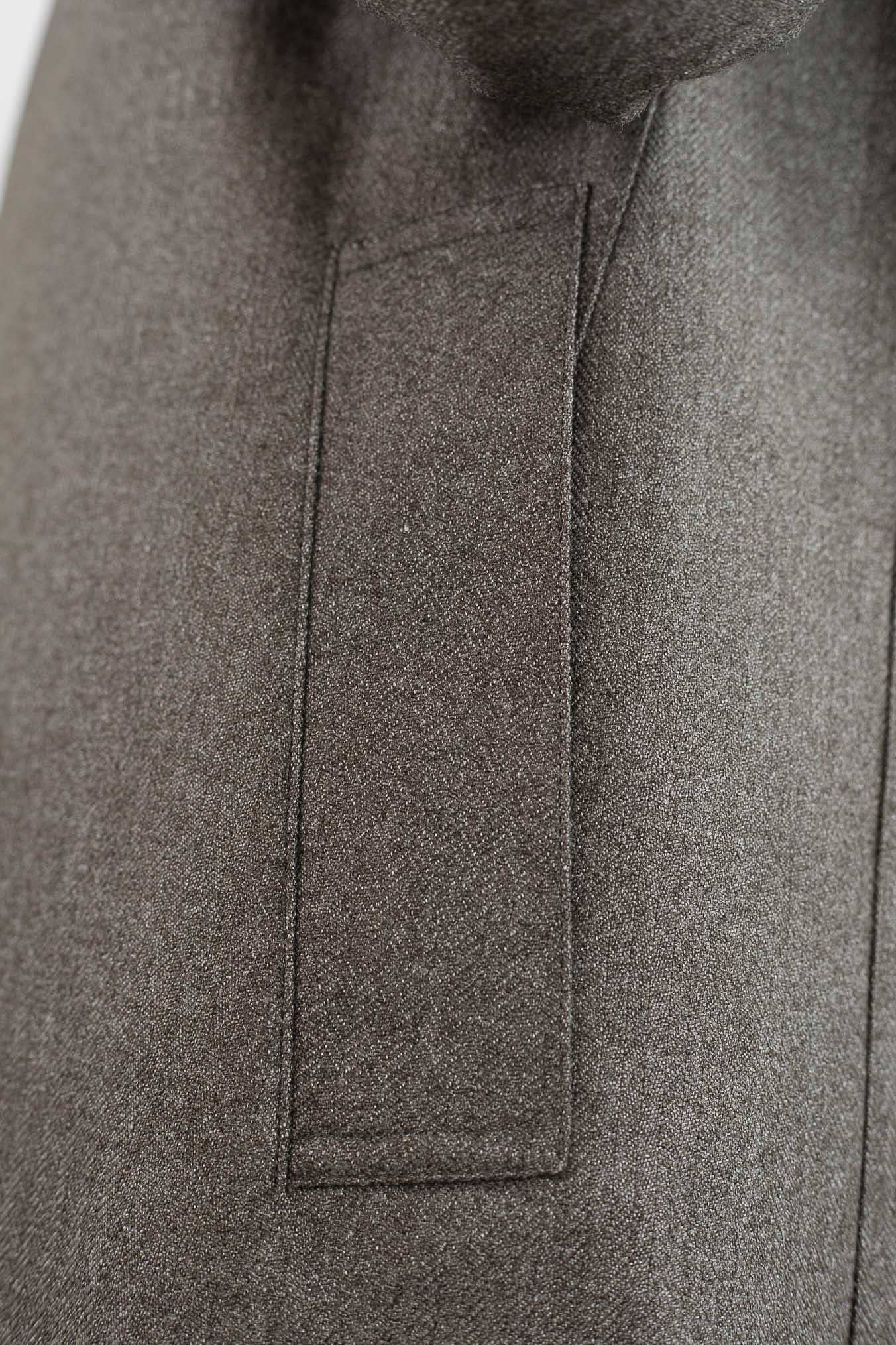 KIRED Cappotto Reversibile Lana e Nylon Spigato/Marrone