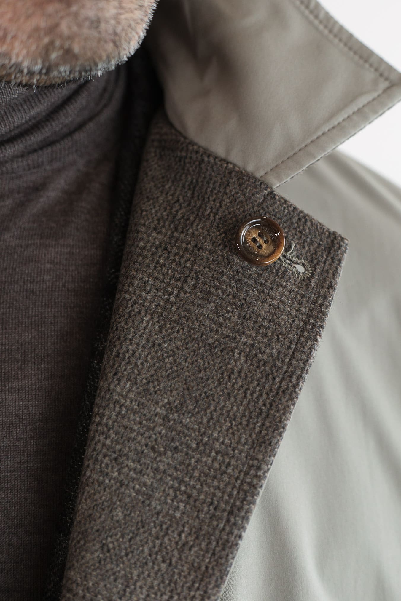 KIRED Cappotto Reversibile Lana Nylon Galles/Beige